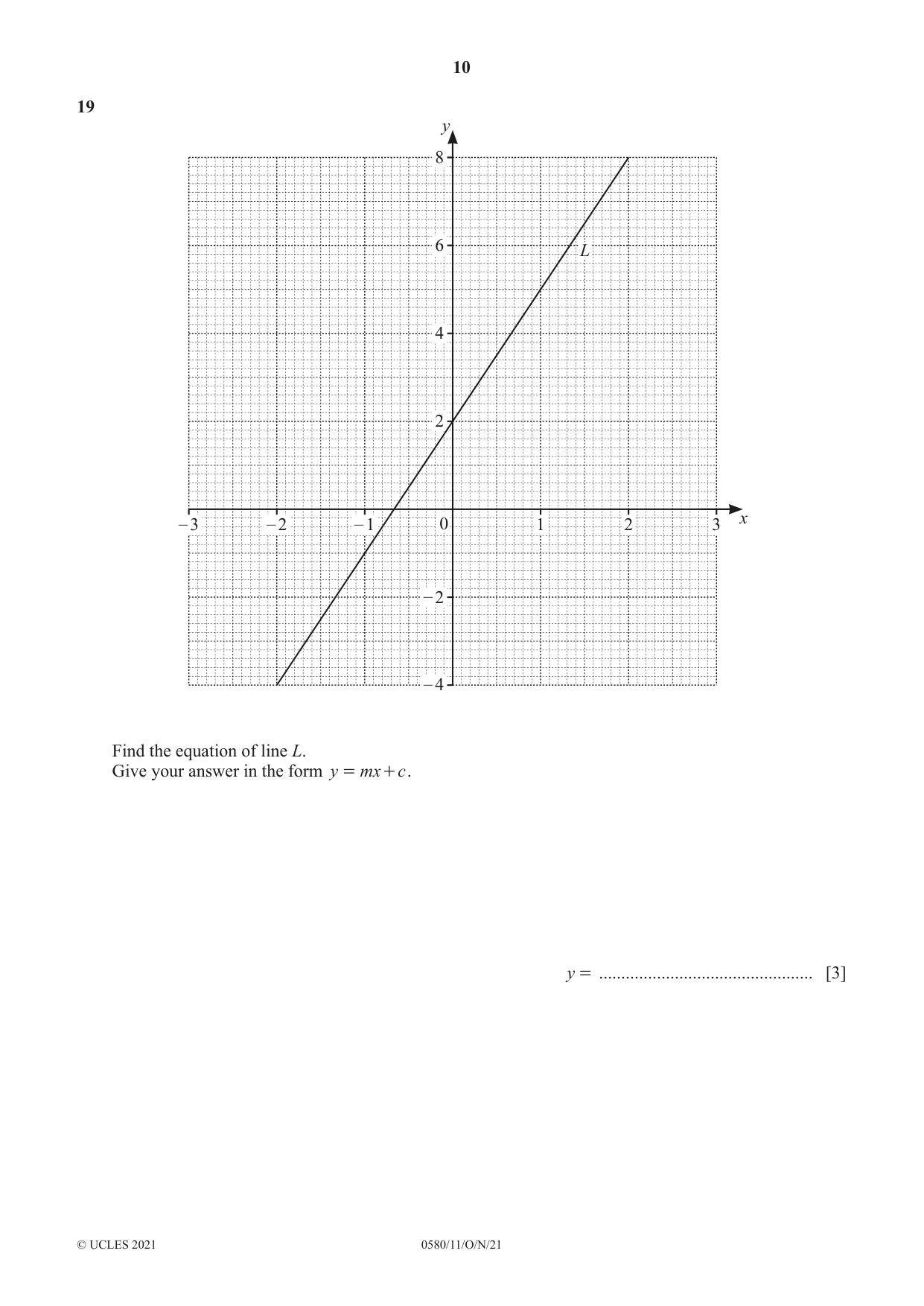Cambridge IGCSE Mathematics 0580 2021 Oct/Nov Paper 1 · Variant 1 question paper, page 10 of 12
