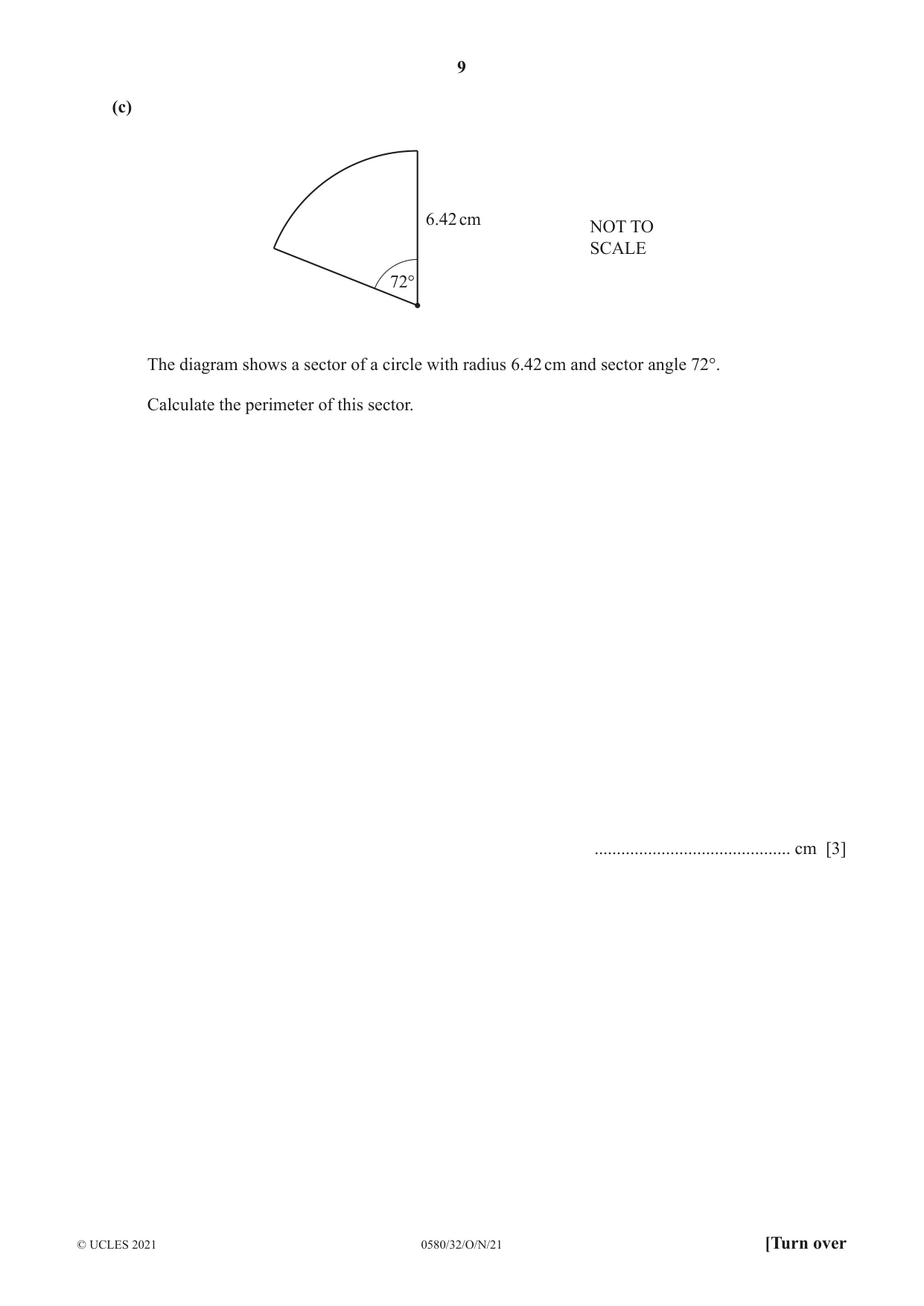 Cambridge IGCSE Mathematics 0580 2021 Oct/Nov Paper 3 · Variant 2 question paper, page 9 of 20
