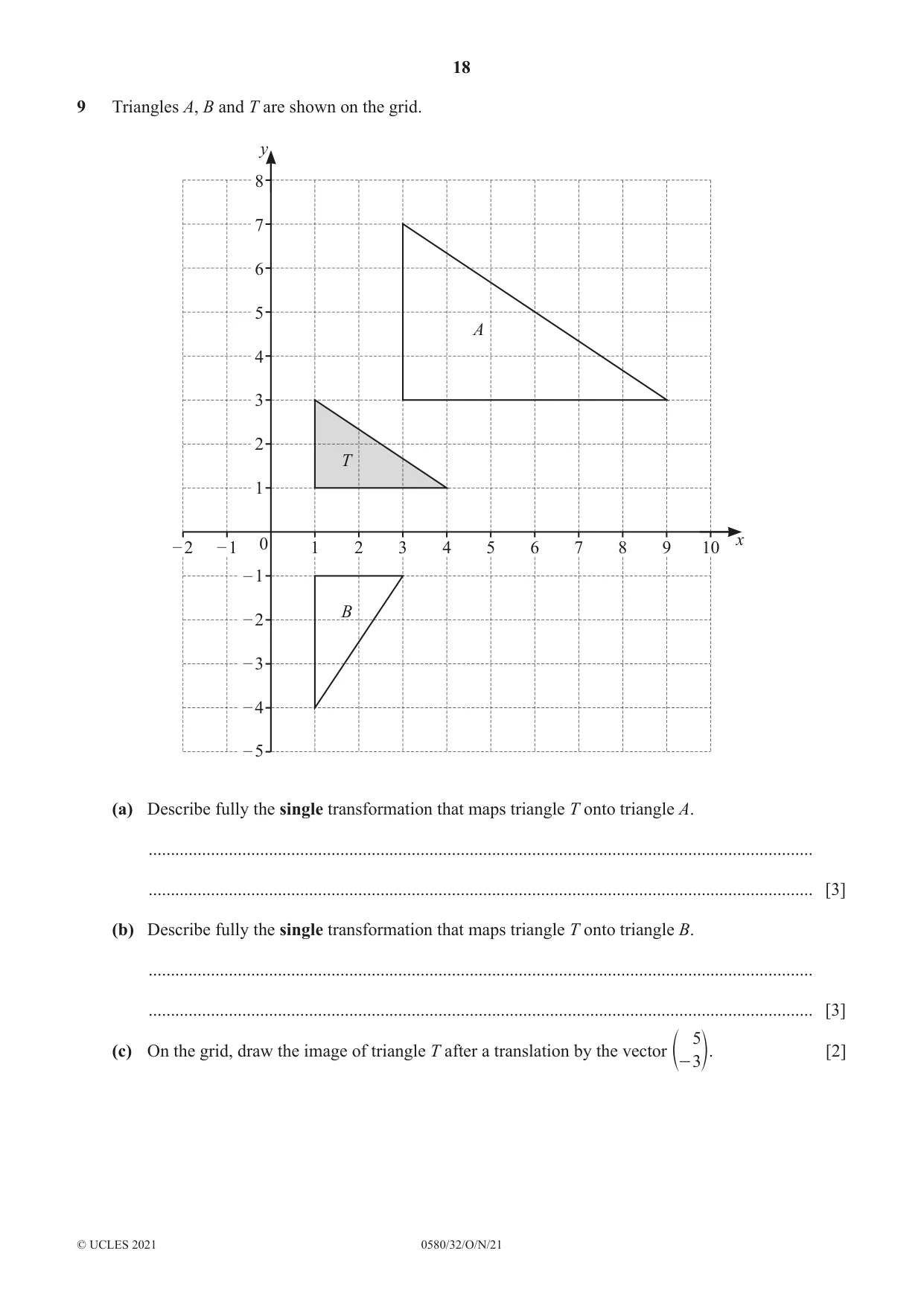 Cambridge IGCSE Mathematics 0580 2021 Oct/Nov Paper 3 · Variant 2 question paper, page 18 of 20