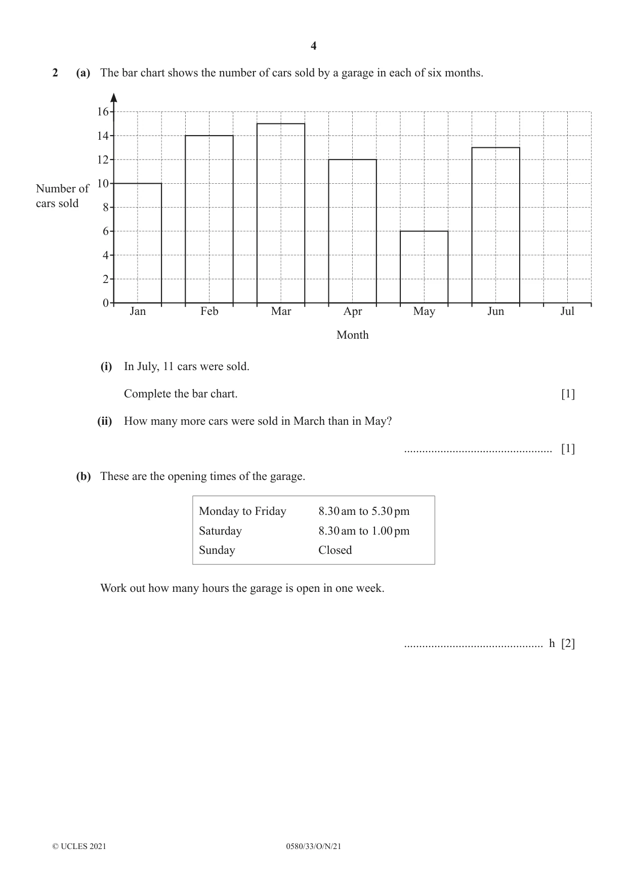 Cambridge IGCSE Mathematics 0580 2021 Oct/Nov Paper 3 · Variant 3 question paper, page 4 of 20