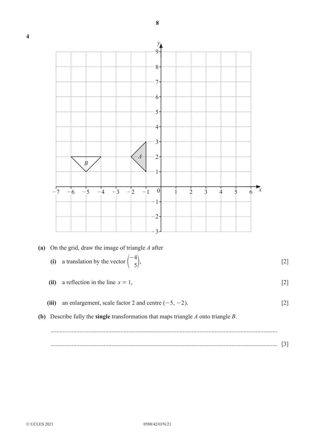 Cambridge IGCSE Mathematics 0580 2021 Oct/Nov Paper 4 · Variant 2 question paper, page 8 of 20