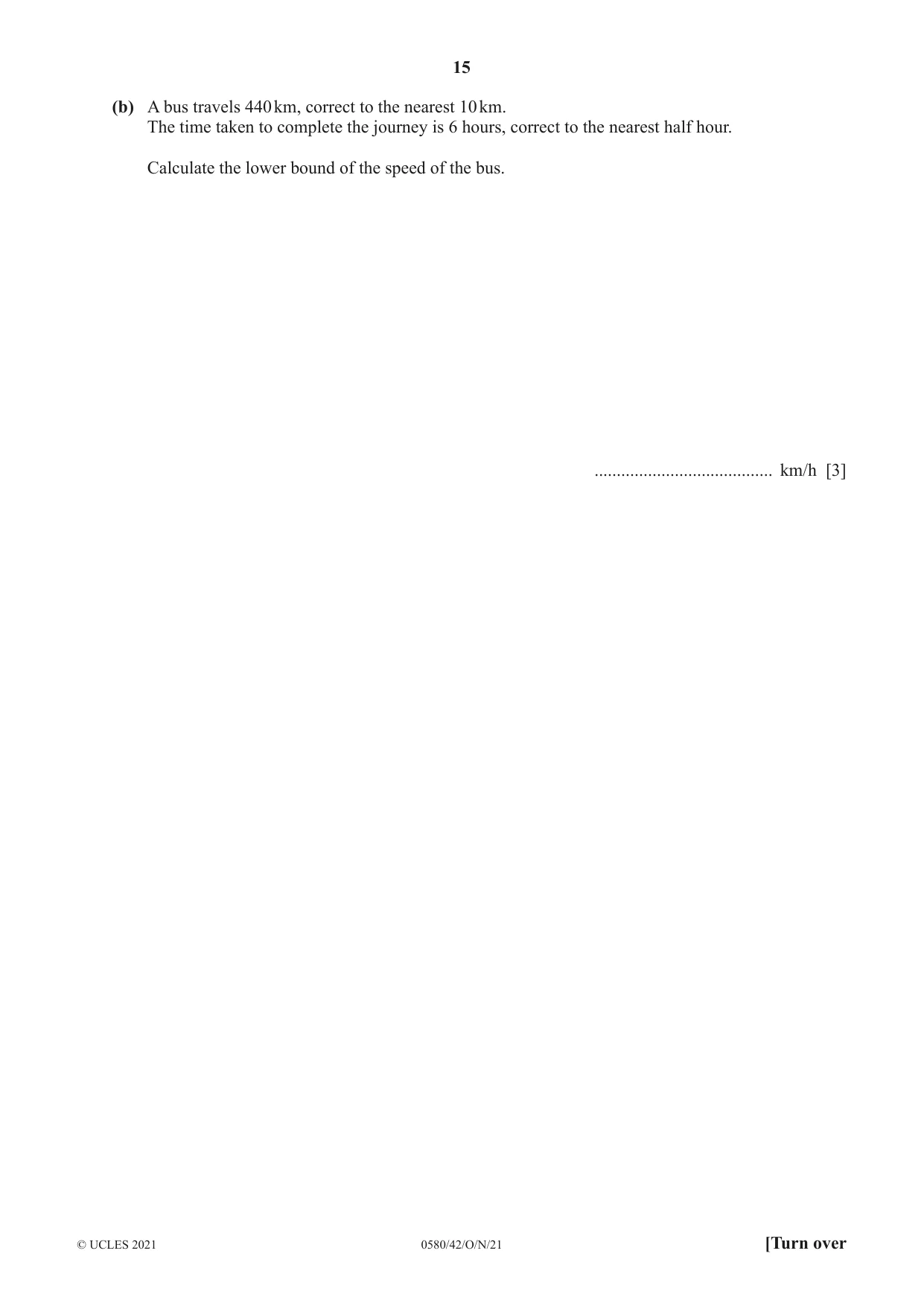 Cambridge IGCSE Mathematics 0580 2021 Oct/Nov Paper 4 · Variant 2 question paper, page 15 of 20