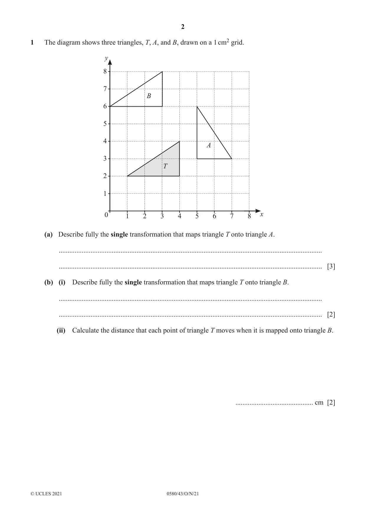 Cambridge IGCSE Mathematics 0580 2021 Oct/Nov Paper 4 · Variant 3 question paper, page 2 of 20