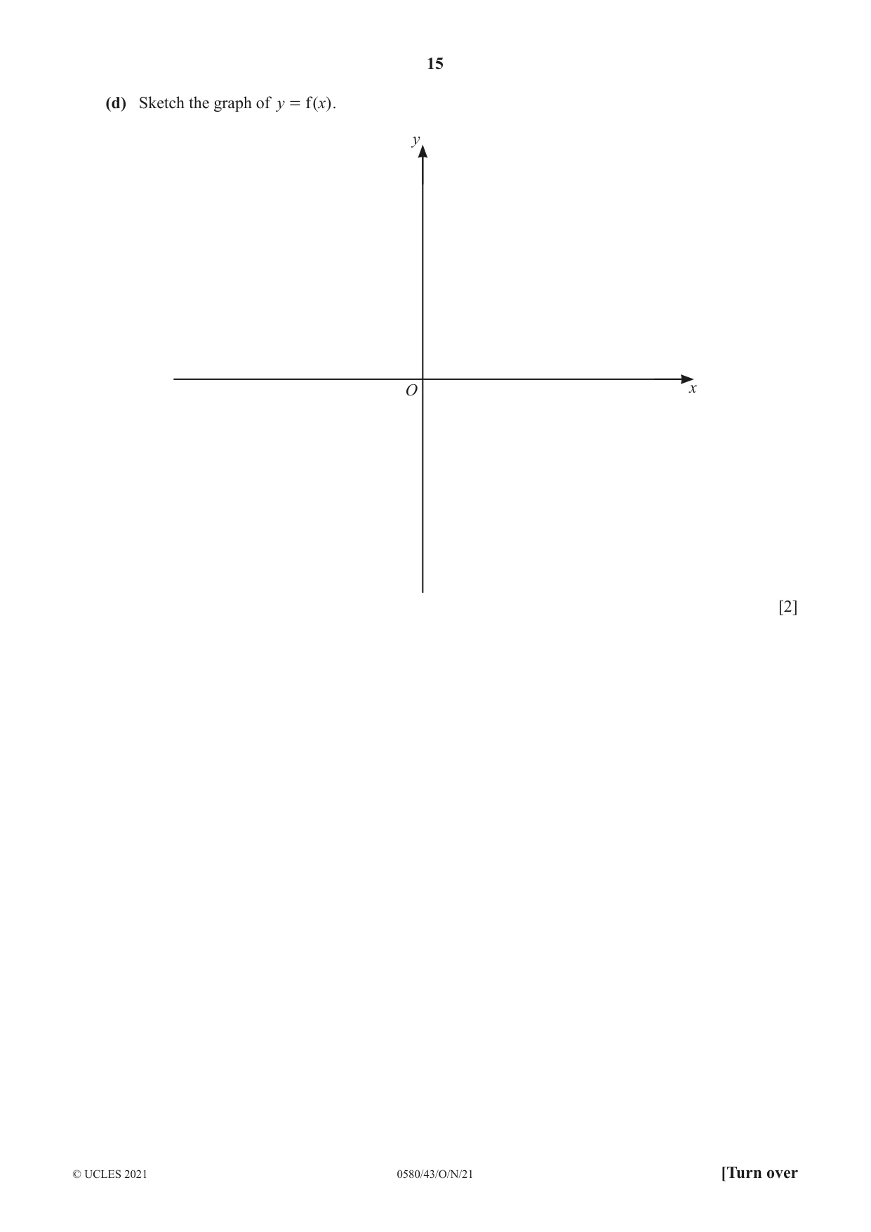 Cambridge IGCSE Mathematics 0580 2021 Oct/Nov Paper 4 · Variant 3 question paper, page 15 of 20