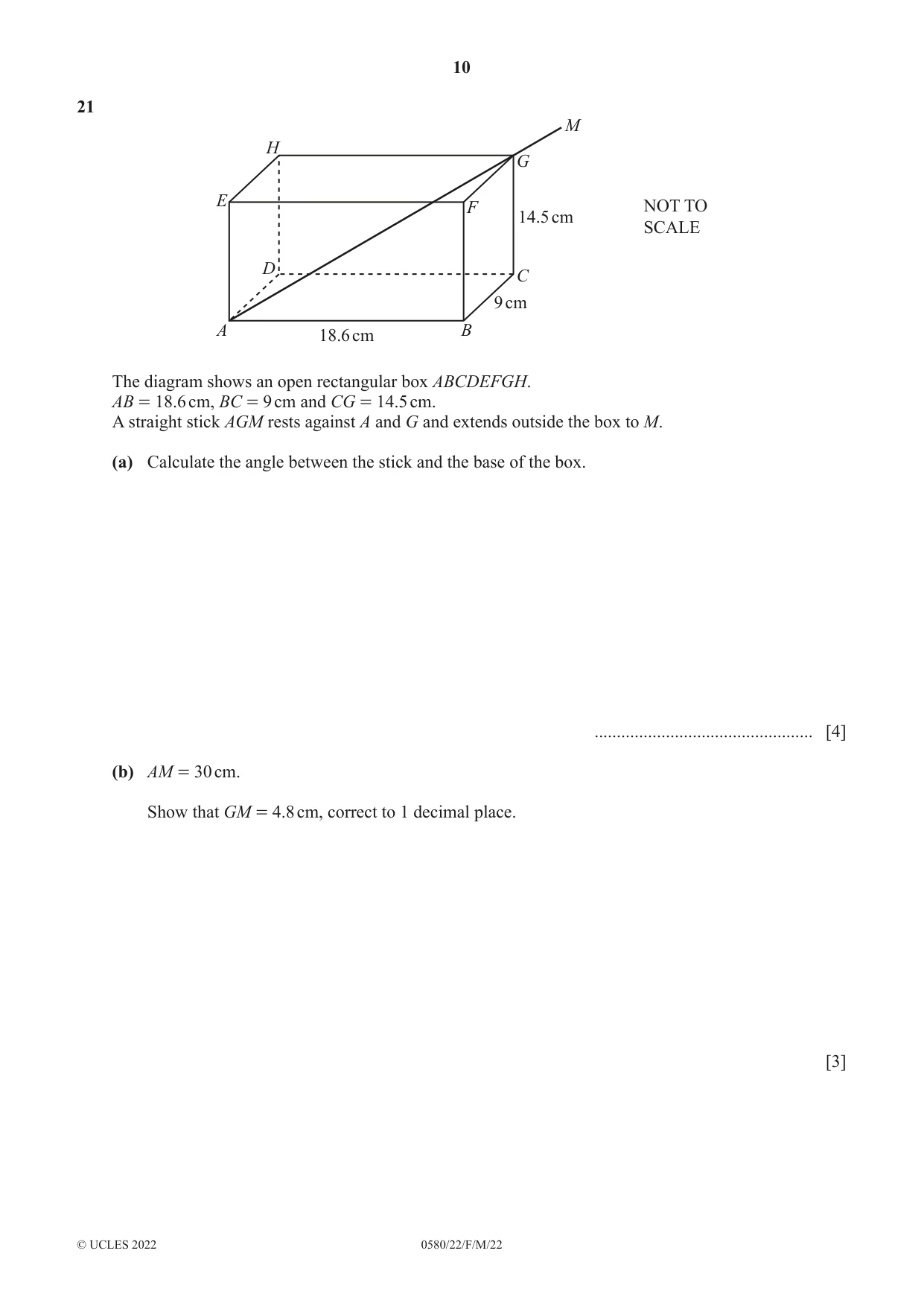 Cambridge IGCSE Mathematics 0580 2022 Feb/March Paper 2 · Variant 2 question paper, page 10 of 12