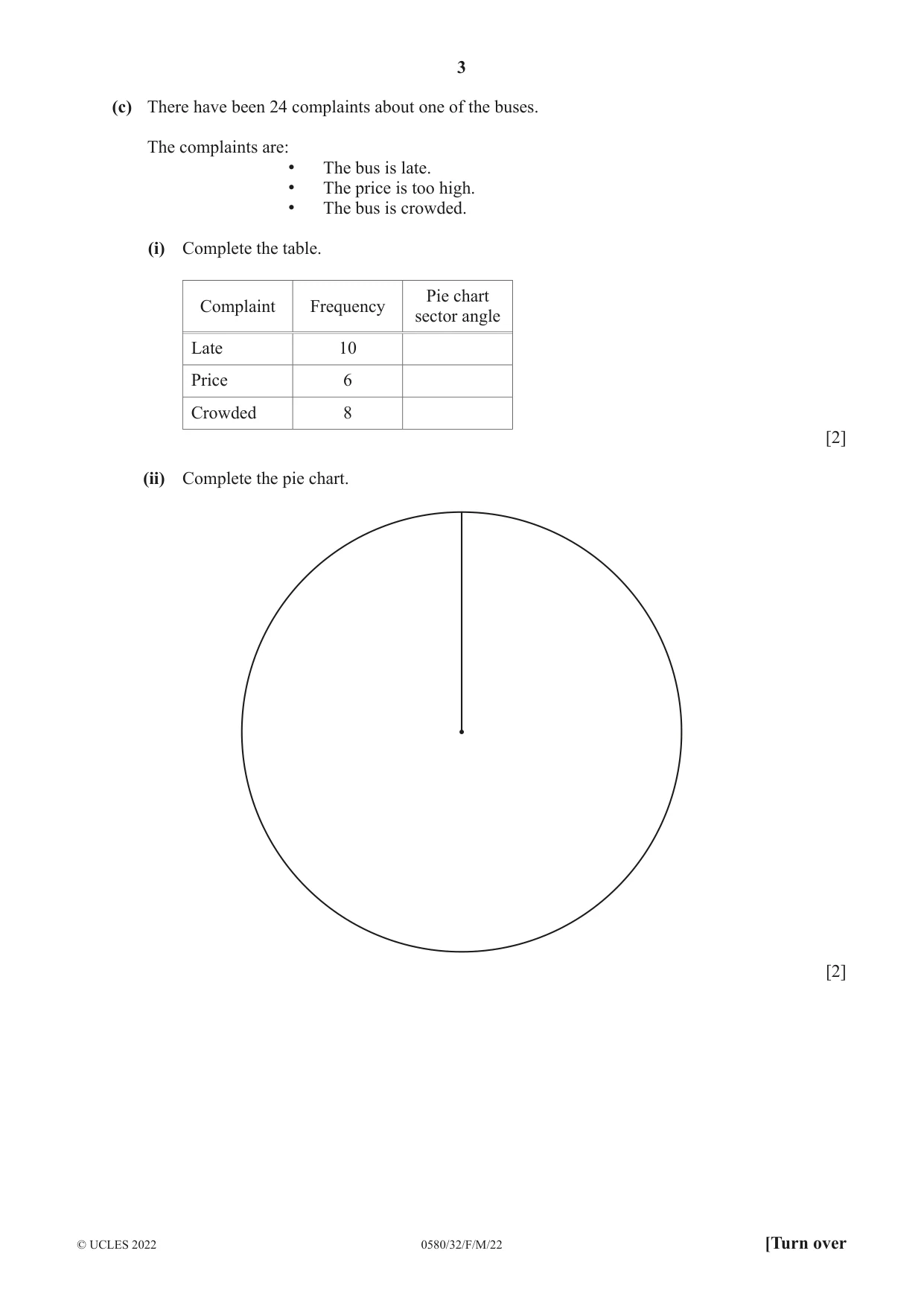 Cambridge IGCSE Mathematics 0580 2022 Feb/March Paper 3 · Variant 2 question paper, page 3 of 20