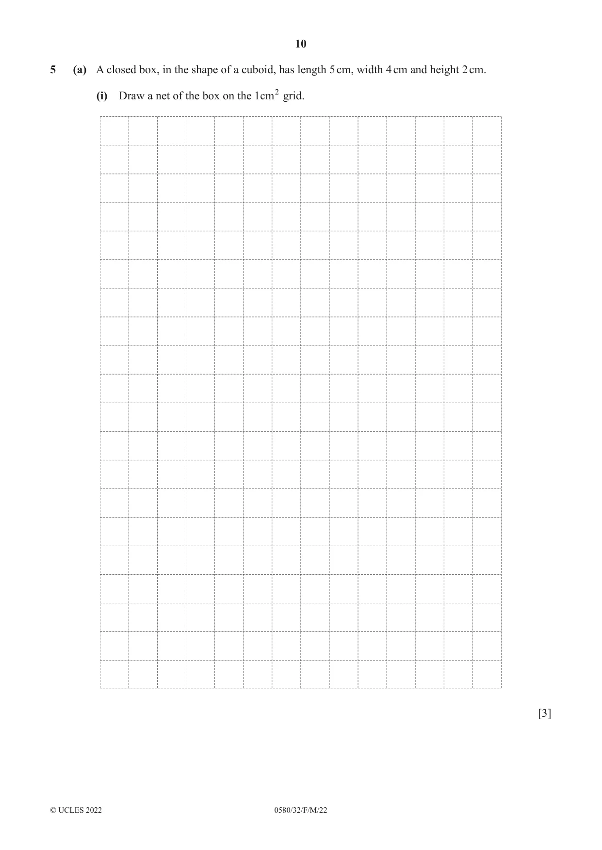 Cambridge IGCSE Mathematics 0580 2022 Feb/March Paper 3 · Variant 2 question paper, page 10 of 20