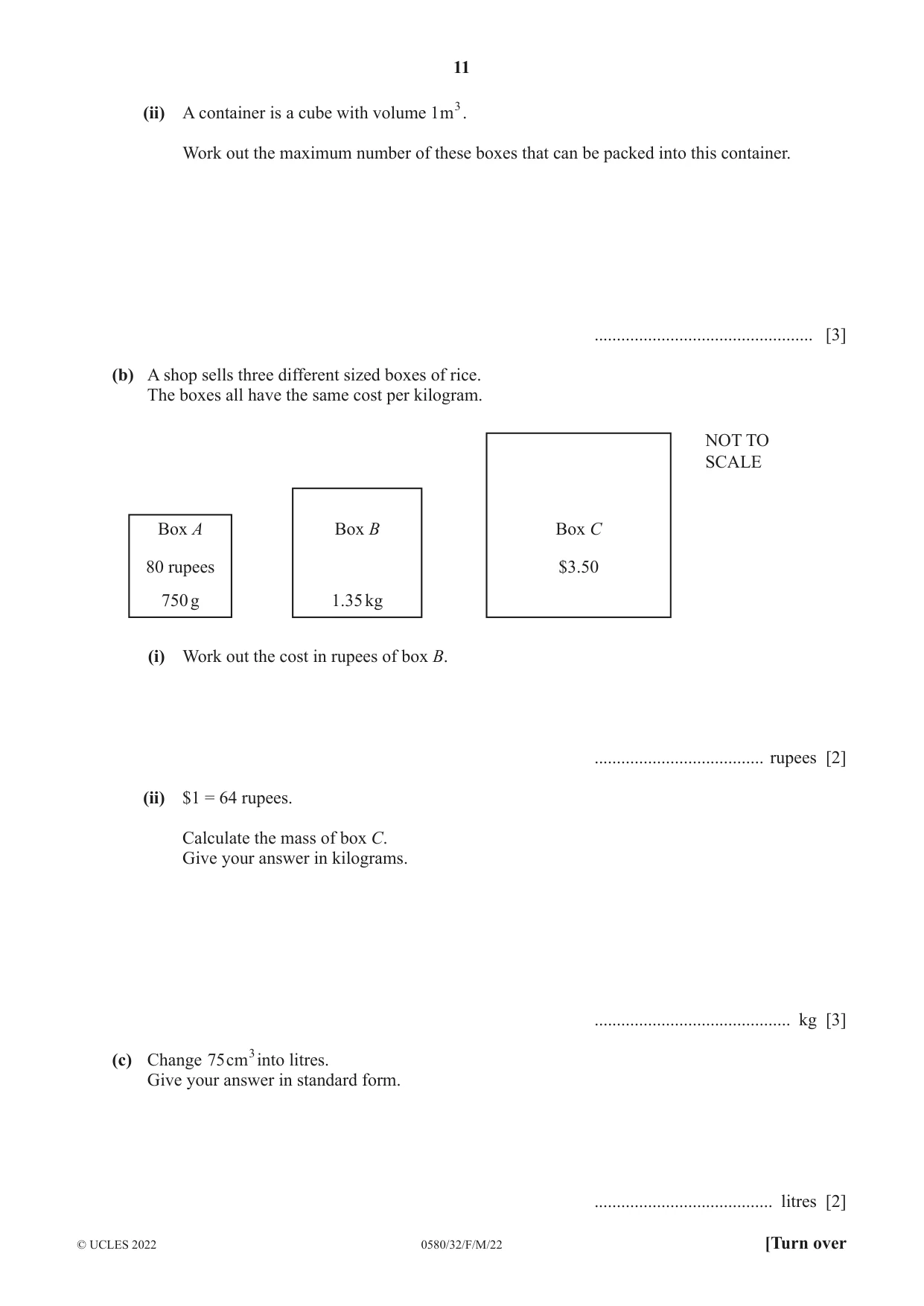 Cambridge IGCSE Mathematics 0580 2022 Feb/March Paper 3 · Variant 2 question paper, page 11 of 20