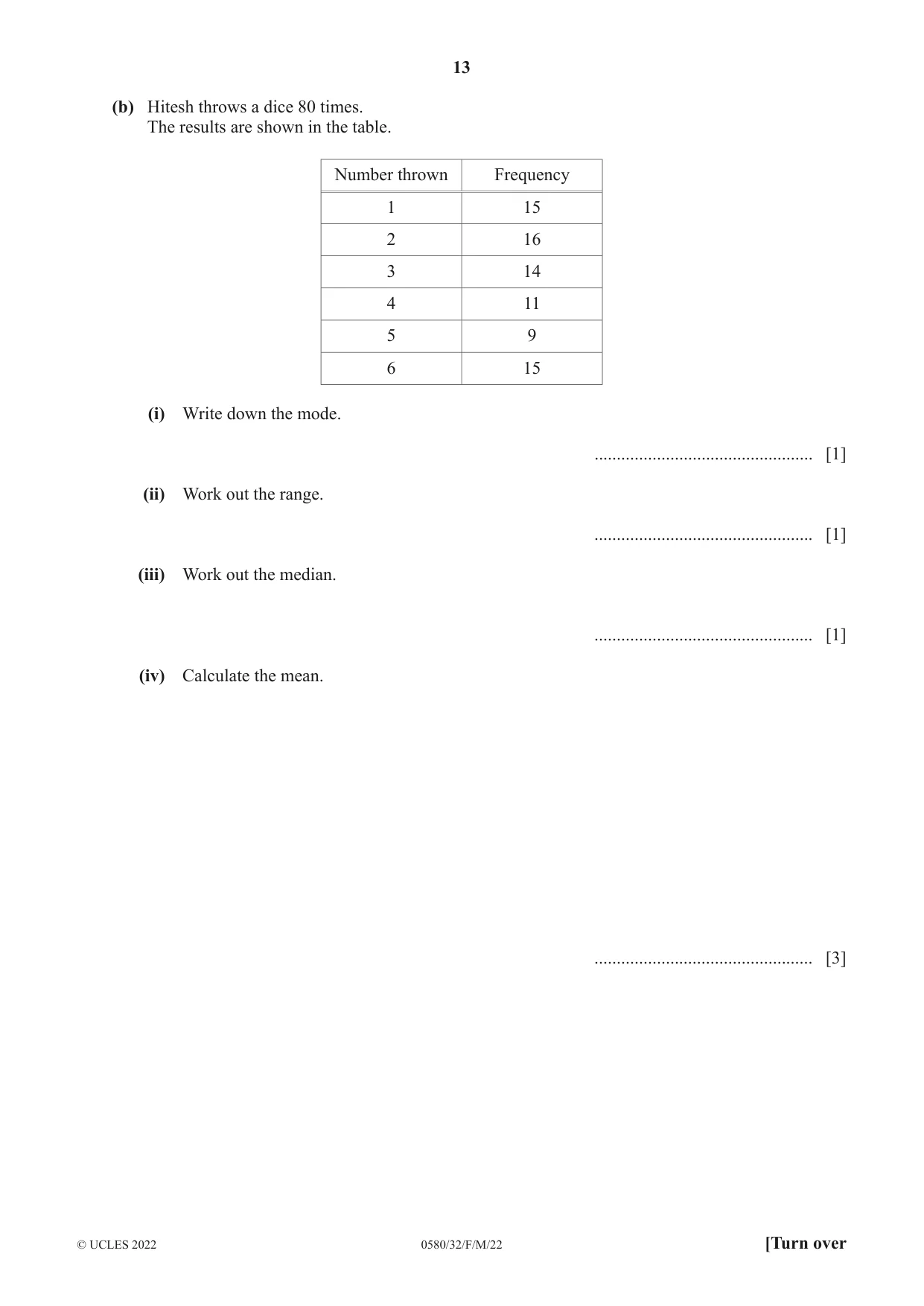 Cambridge IGCSE Mathematics 0580 2022 Feb/March Paper 3 · Variant 2 question paper, page 13 of 20