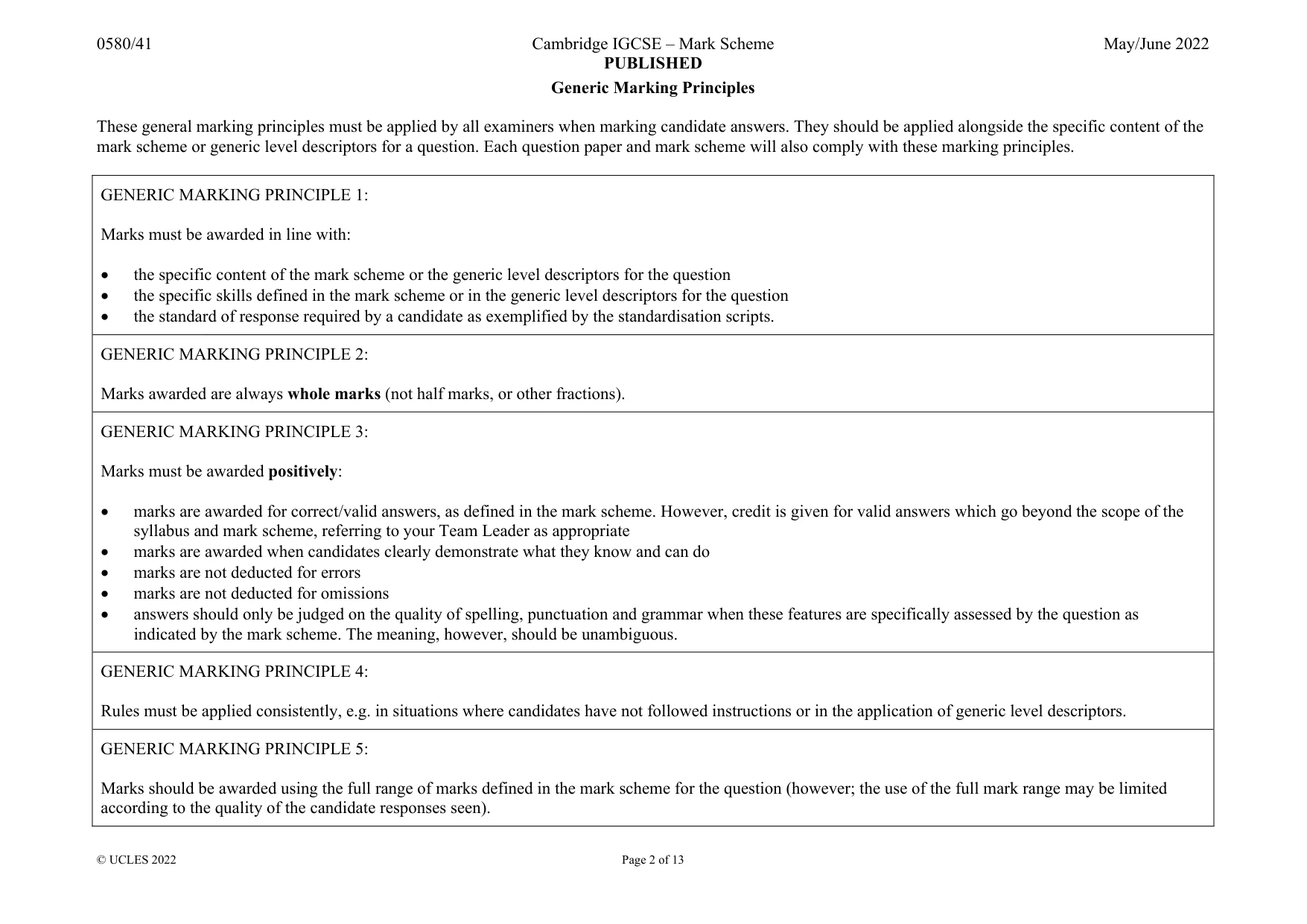 Mark scheme, page 2 of 13