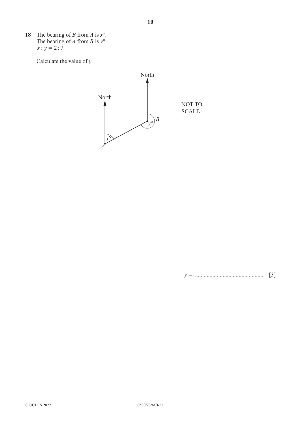 Cambridge IGCSE Mathematics 0580 2022 May/June Paper 2 · Variant 3 question paper, page 10 of 16