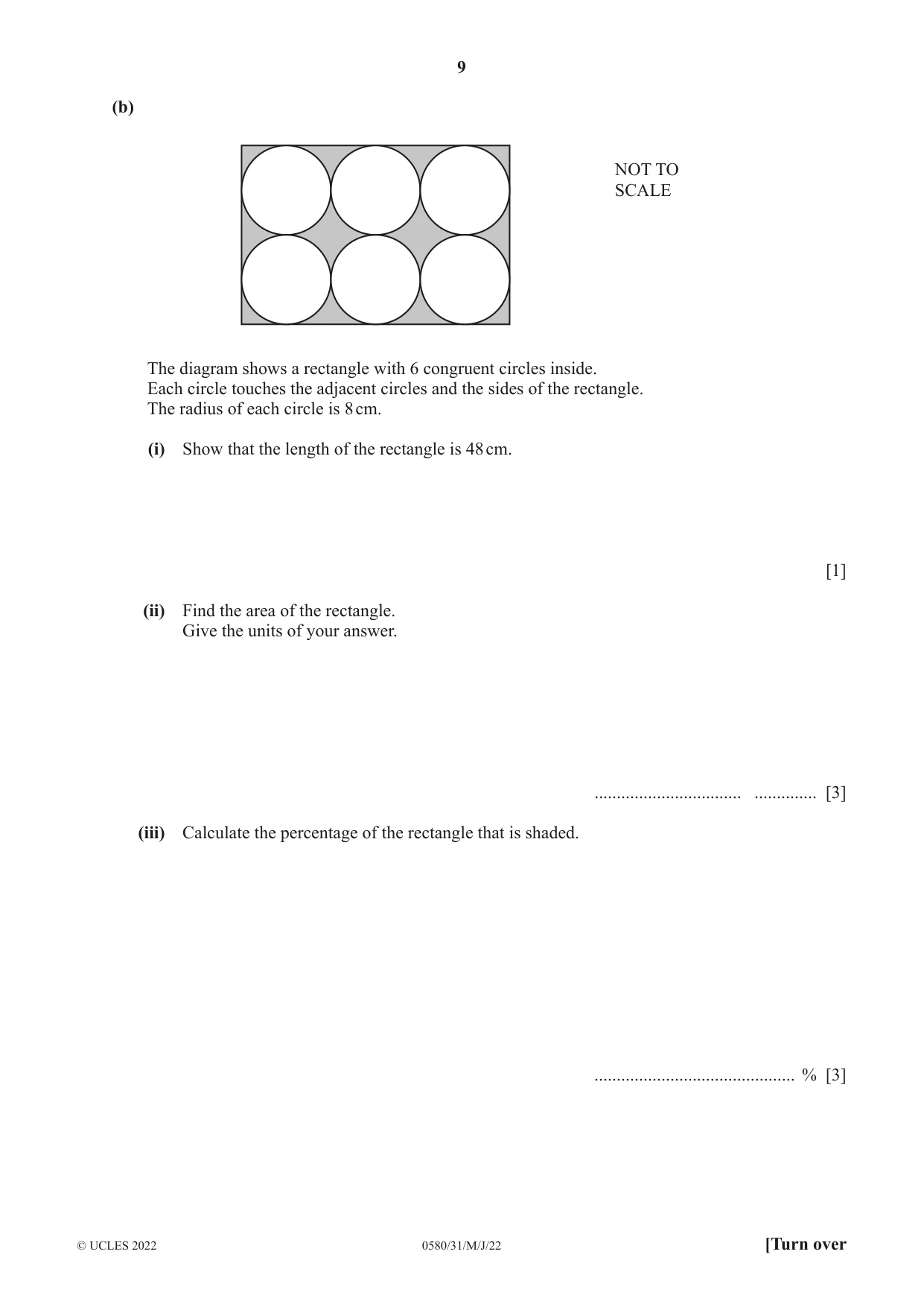 Cambridge IGCSE Mathematics 0580 2022 May/June Paper 3 · Variant 1 question paper, page 9 of 20