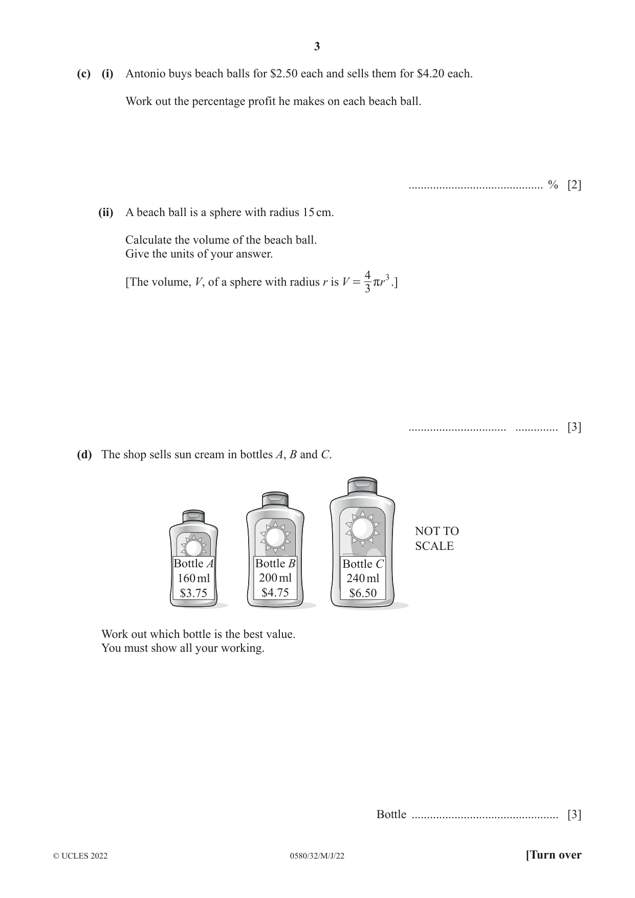 Cambridge IGCSE Mathematics 0580 2022 May/June Paper 3 · Variant 2 question paper, page 3 of 20
