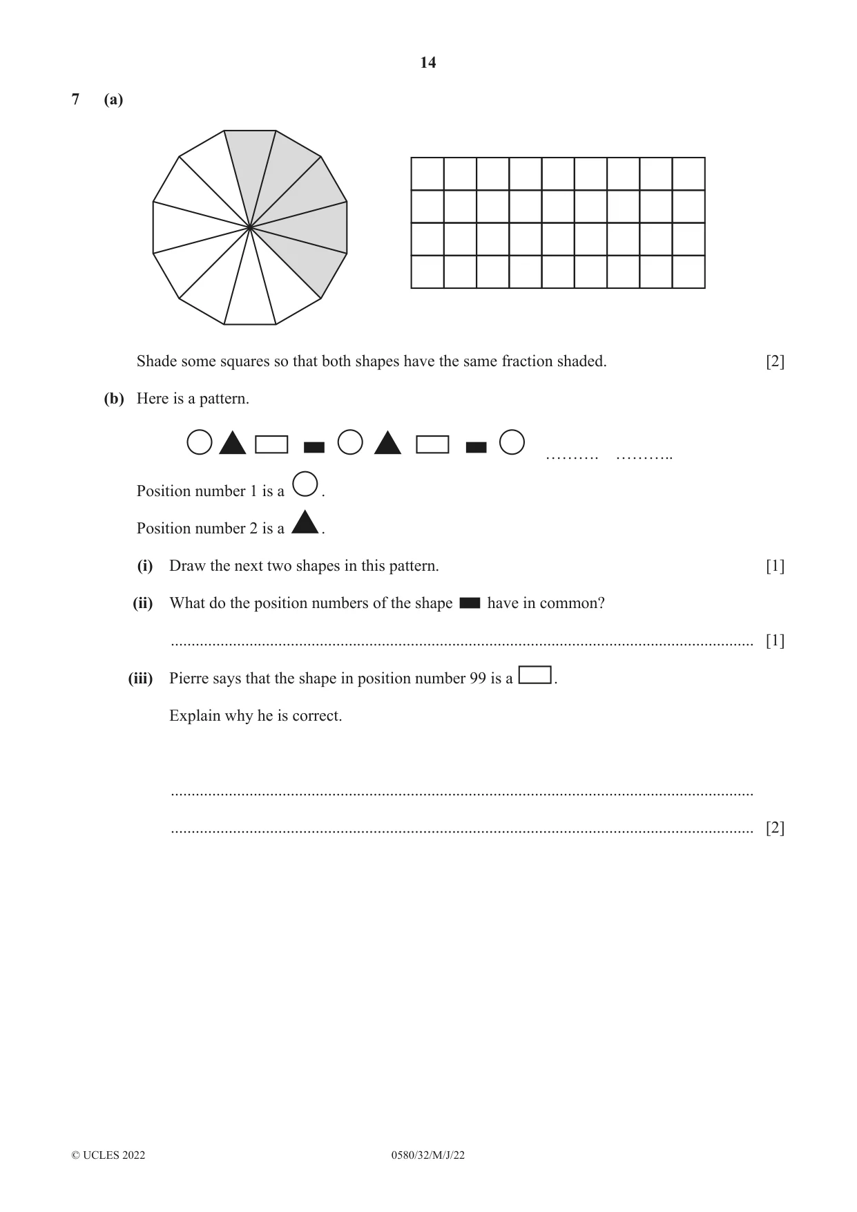 Cambridge IGCSE Mathematics 0580 2022 May/June Paper 3 · Variant 2 question paper, page 14 of 20
