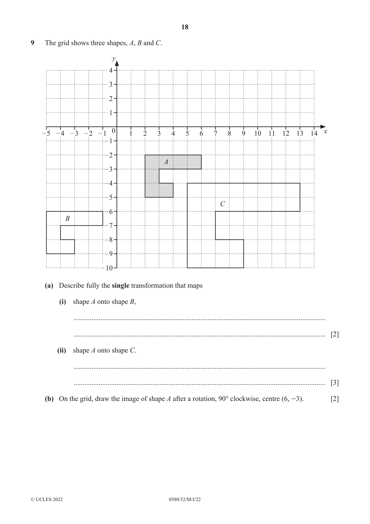 Cambridge IGCSE Mathematics 0580 2022 May/June Paper 3 · Variant 2 question paper, page 18 of 20