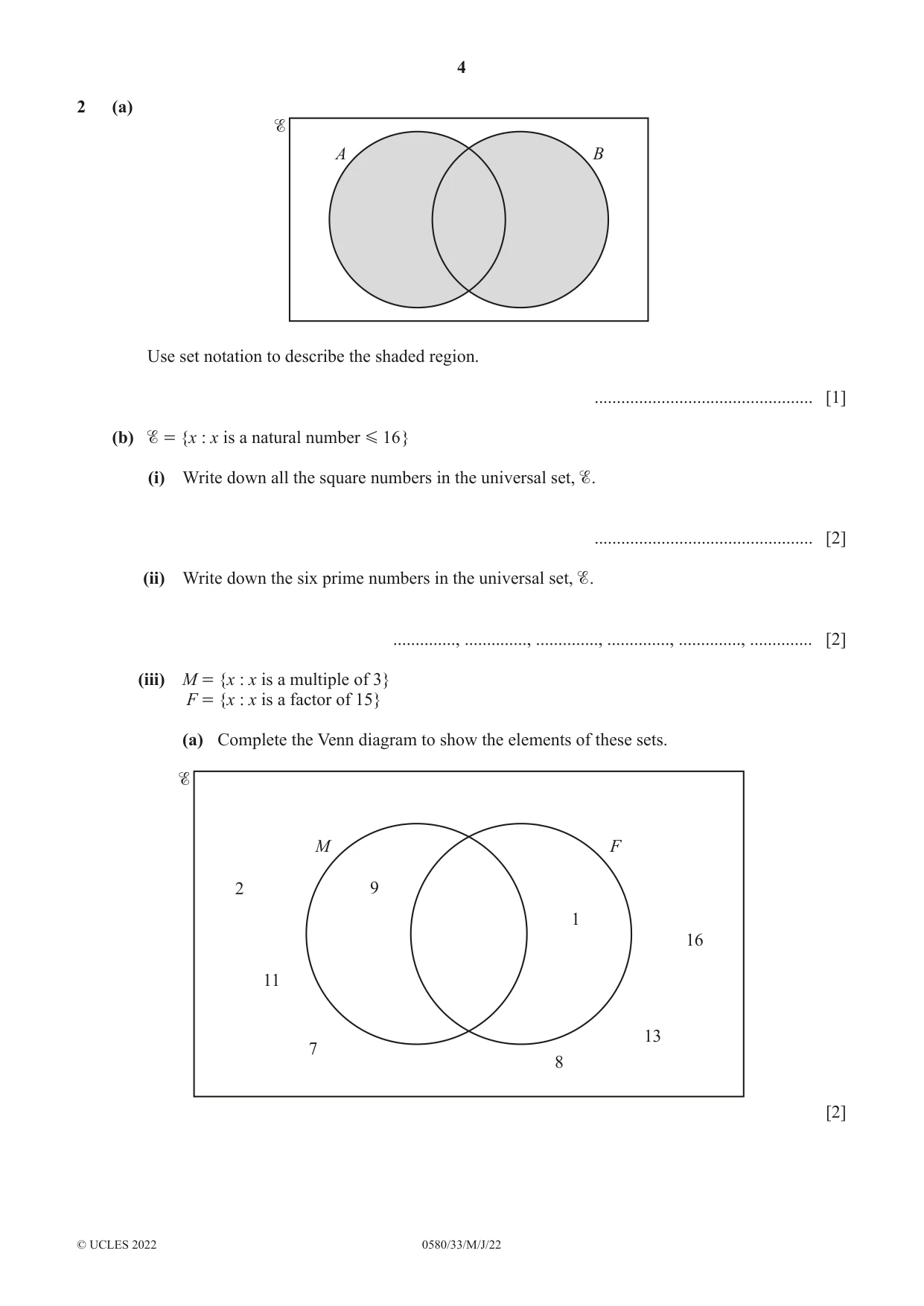 Cambridge IGCSE Mathematics 0580 2022 May/June Paper 3 · Variant 3 question paper, page 4 of 20