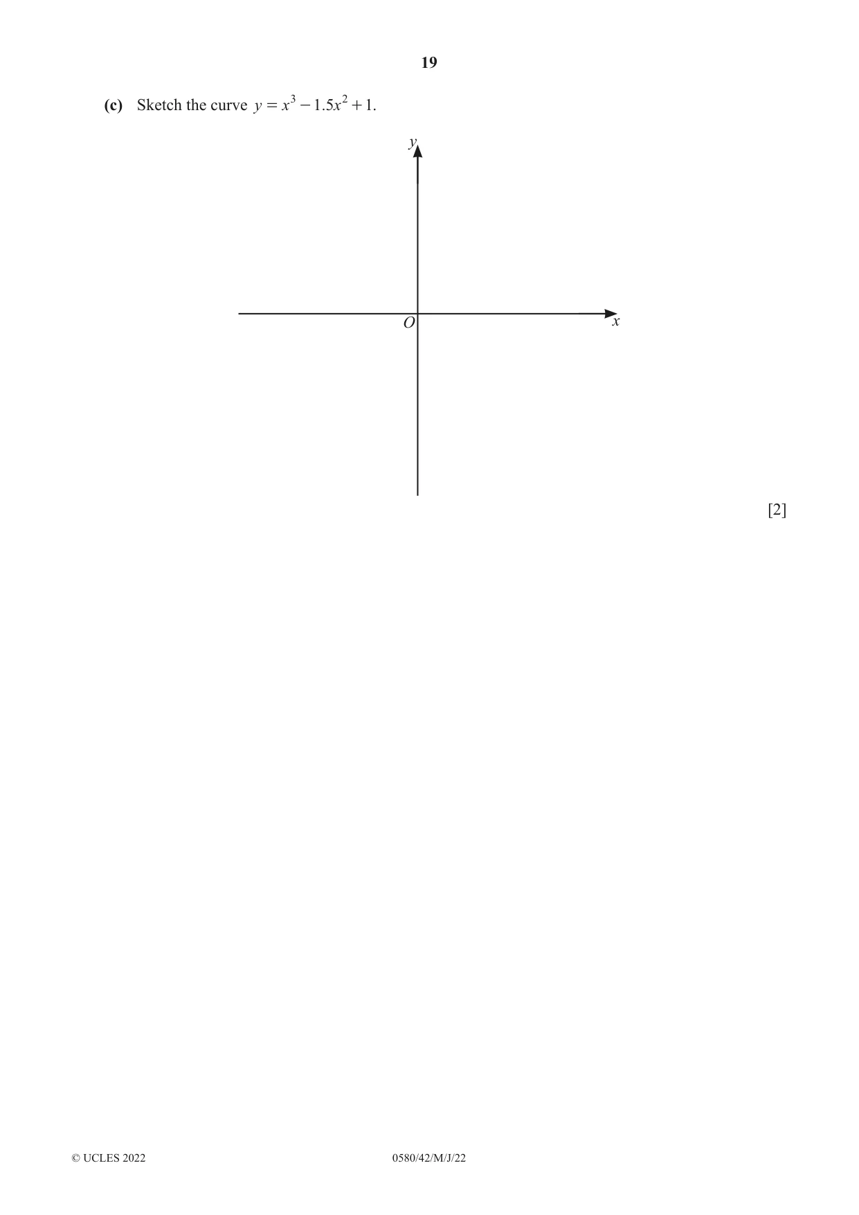 Cambridge IGCSE Mathematics 0580 2022 May/June Paper 4 · Variant 2 question paper, page 19 of 20