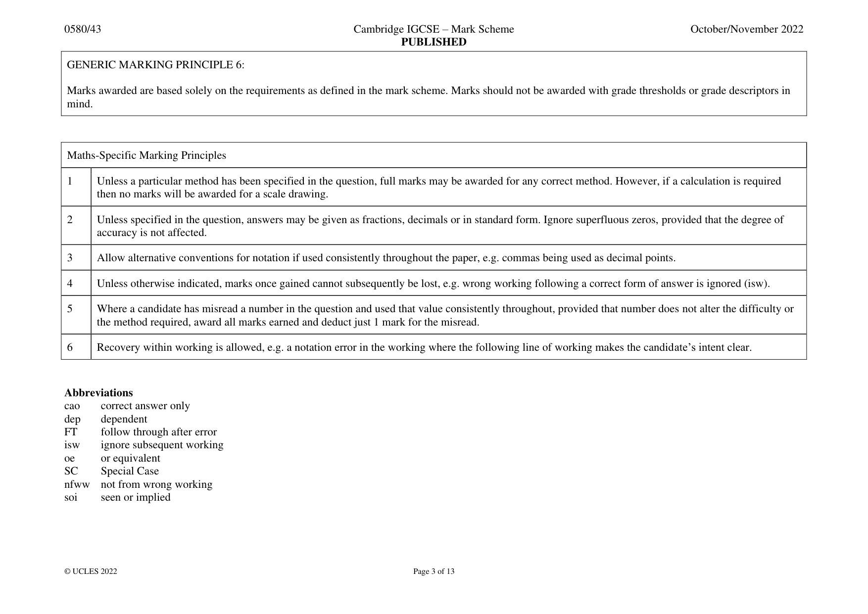 Mark scheme, page 3 of 13