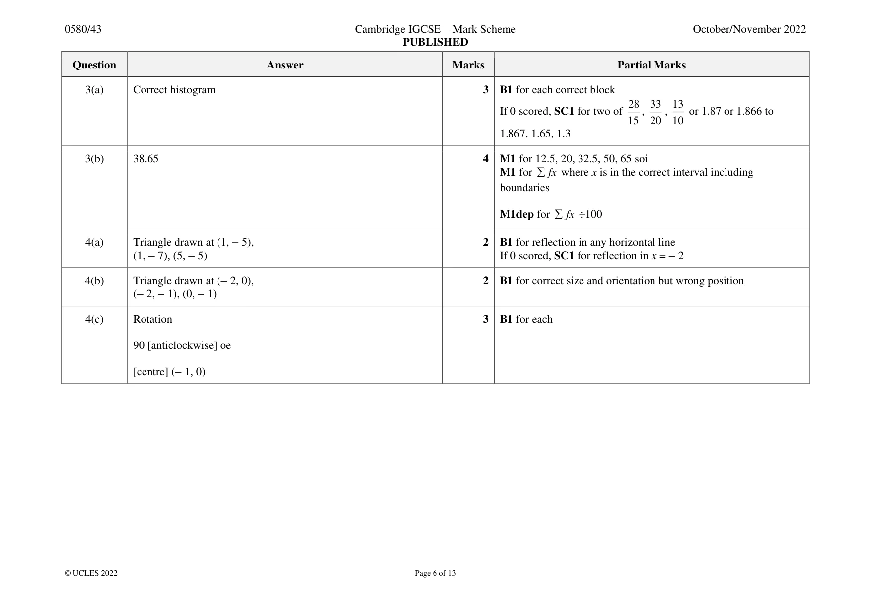 Mark scheme, page 6 of 13