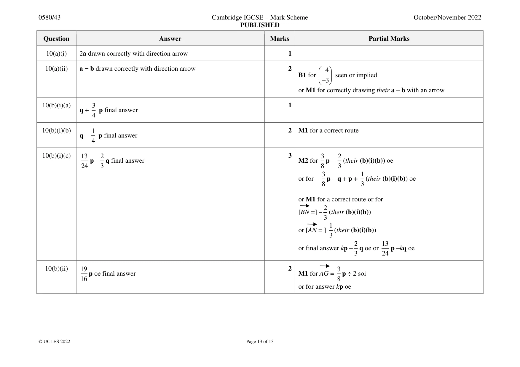 Mark scheme, page 13 of 13