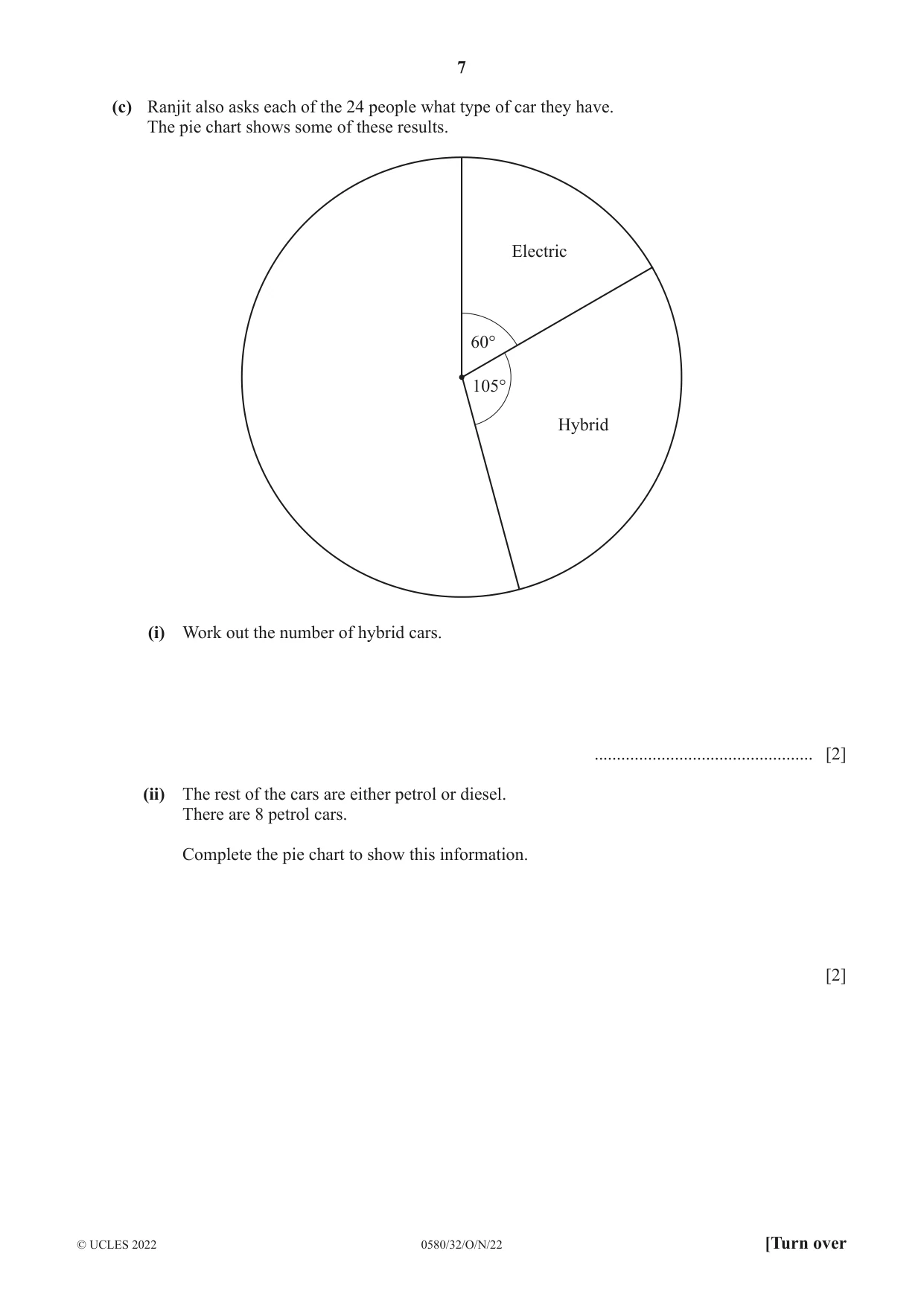 Cambridge IGCSE Mathematics 0580 2022 Oct/Nov Paper 3 · Variant 2 question paper, page 7 of 20