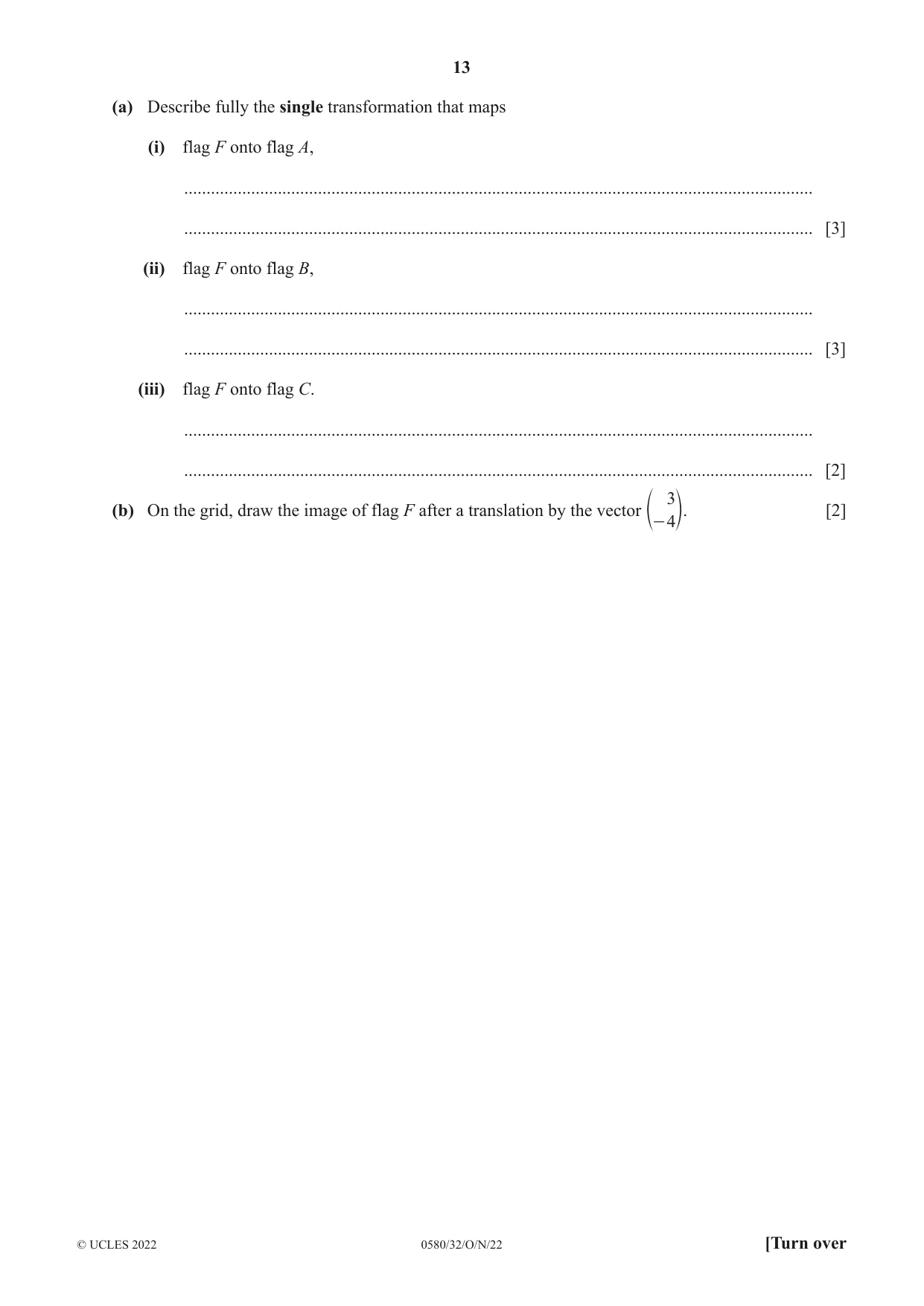 Cambridge IGCSE Mathematics 0580 2022 Oct/Nov Paper 3 · Variant 2 question paper, page 13 of 20