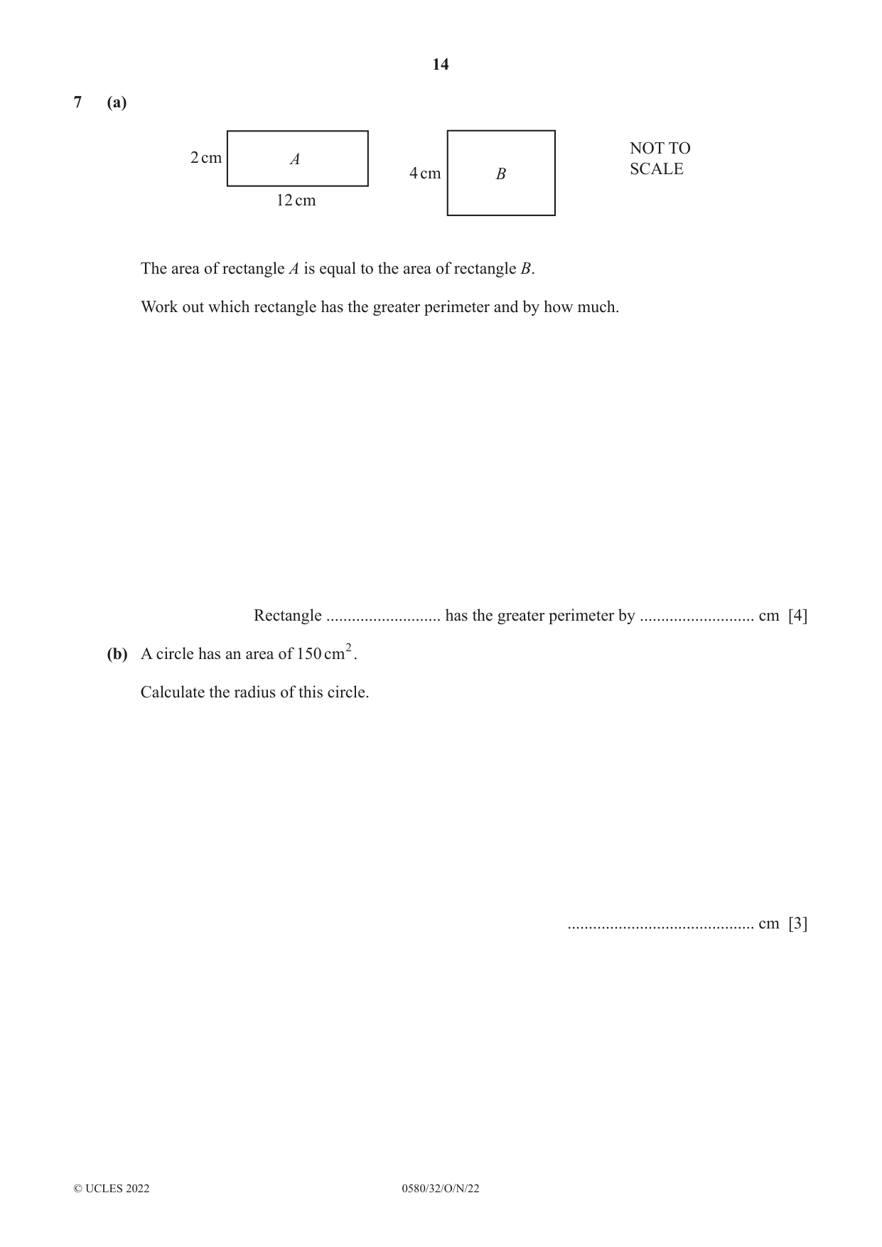 Cambridge IGCSE Mathematics 0580 2022 Oct/Nov Paper 3 · Variant 2 question paper, page 14 of 20