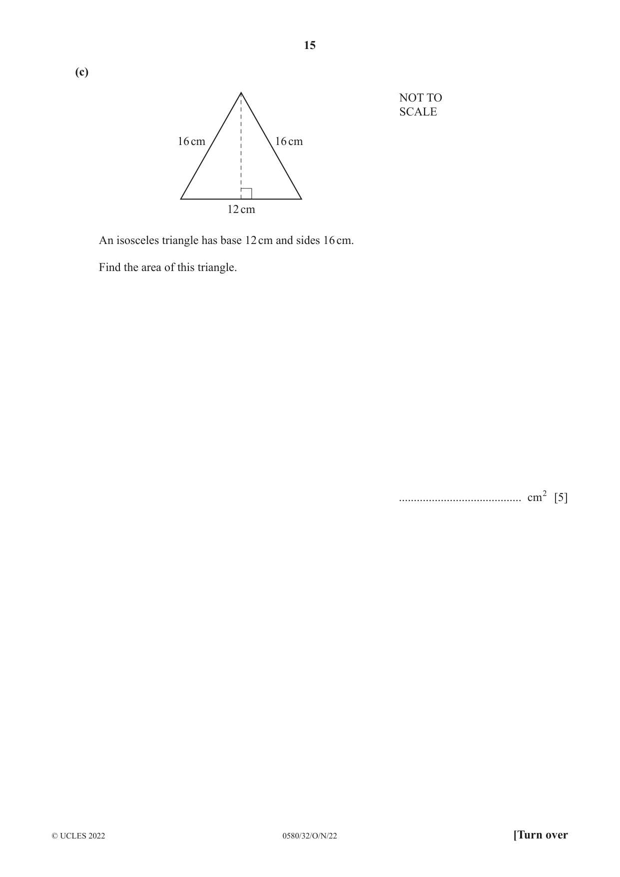 Cambridge IGCSE Mathematics 0580 2022 Oct/Nov Paper 3 · Variant 2 question paper, page 15 of 20