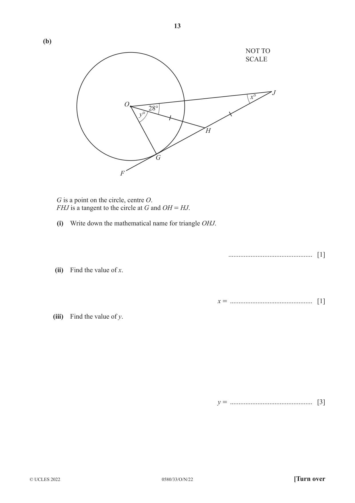 Cambridge IGCSE Mathematics 0580 2022 Oct/Nov Paper 3 · Variant 3 question paper, page 13 of 20
