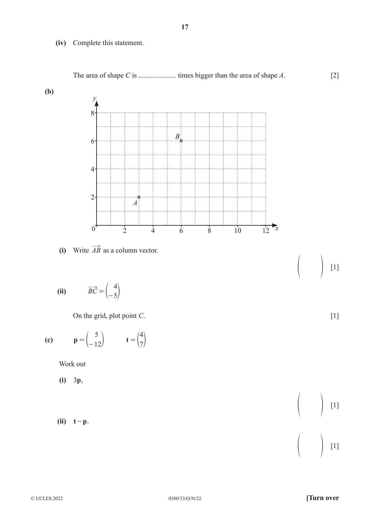 Cambridge IGCSE Mathematics 0580 2022 Oct/Nov Paper 3 · Variant 3 question paper, page 17 of 20