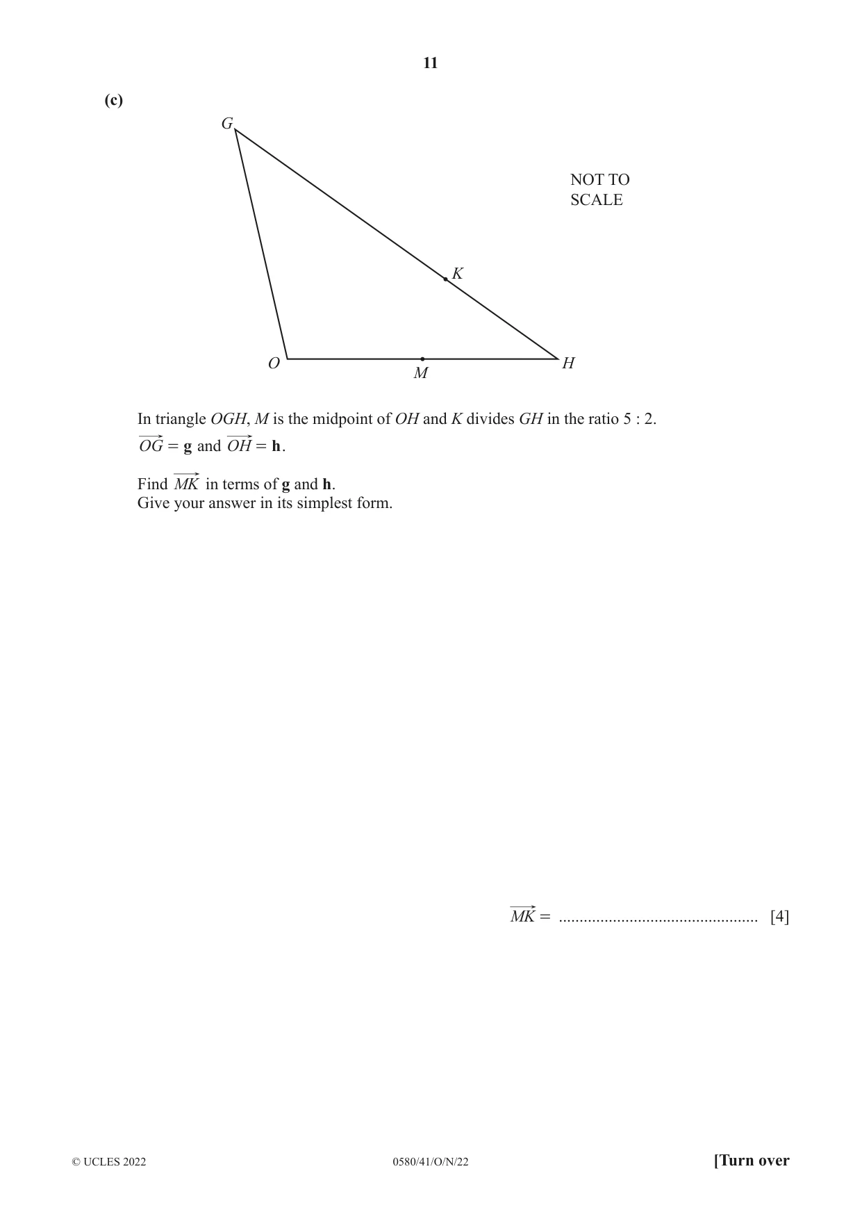Cambridge IGCSE Mathematics 0580 2022 Oct/Nov Paper 4 · Variant 1 question paper, page 11 of 20