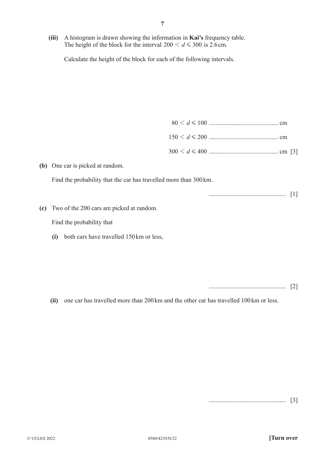 Cambridge IGCSE Mathematics 0580 2022 Oct/Nov Paper 4 · Variant 2 question paper, page 7 of 20