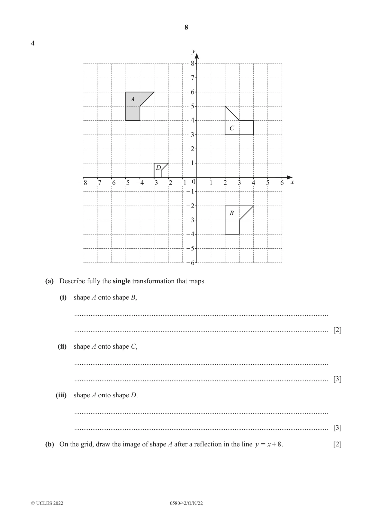 Cambridge IGCSE Mathematics 0580 2022 Oct/Nov Paper 4 · Variant 2 question paper, page 8 of 20