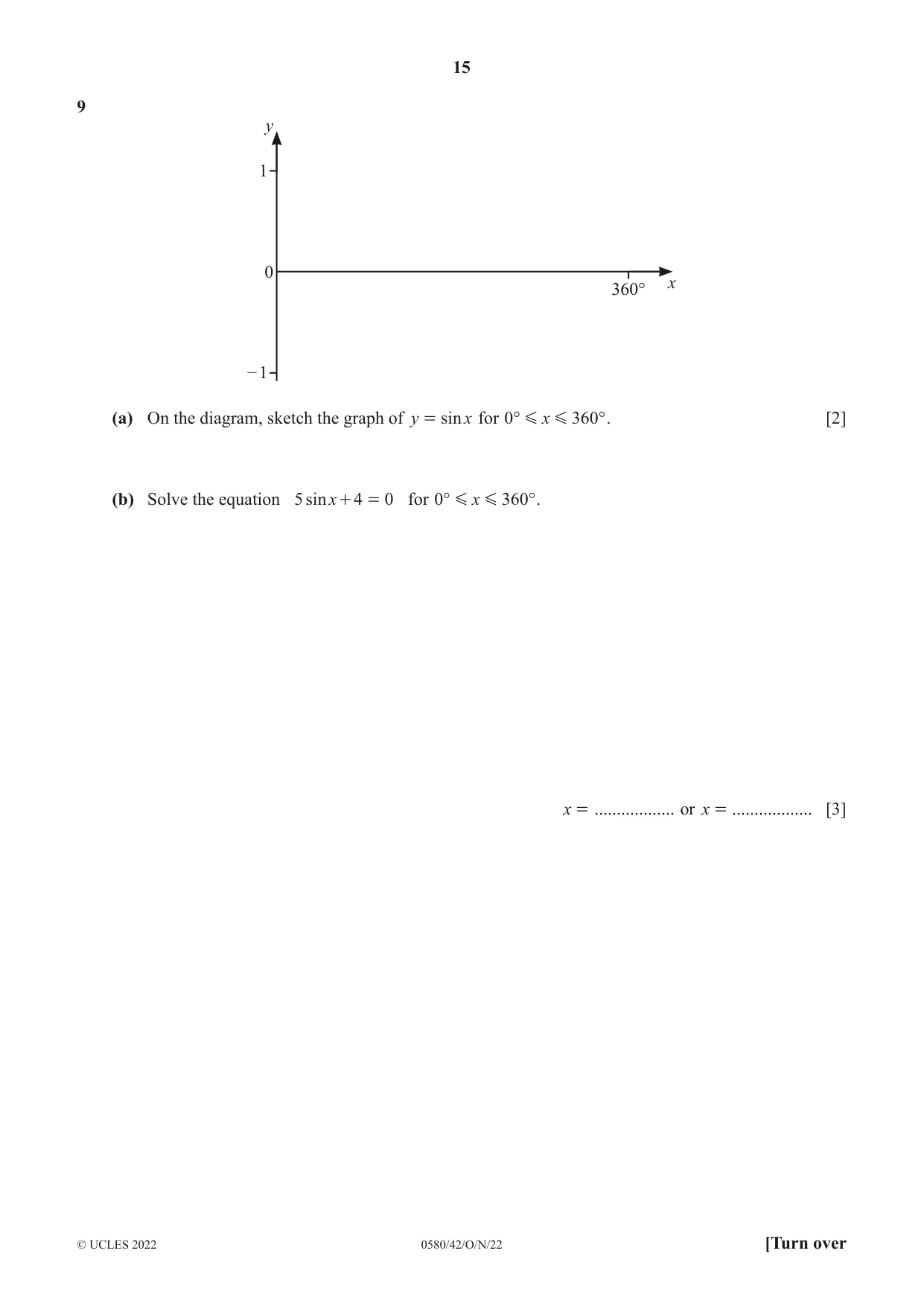 Cambridge IGCSE Mathematics 0580 2022 Oct/Nov Paper 4 · Variant 2 question paper, page 15 of 20