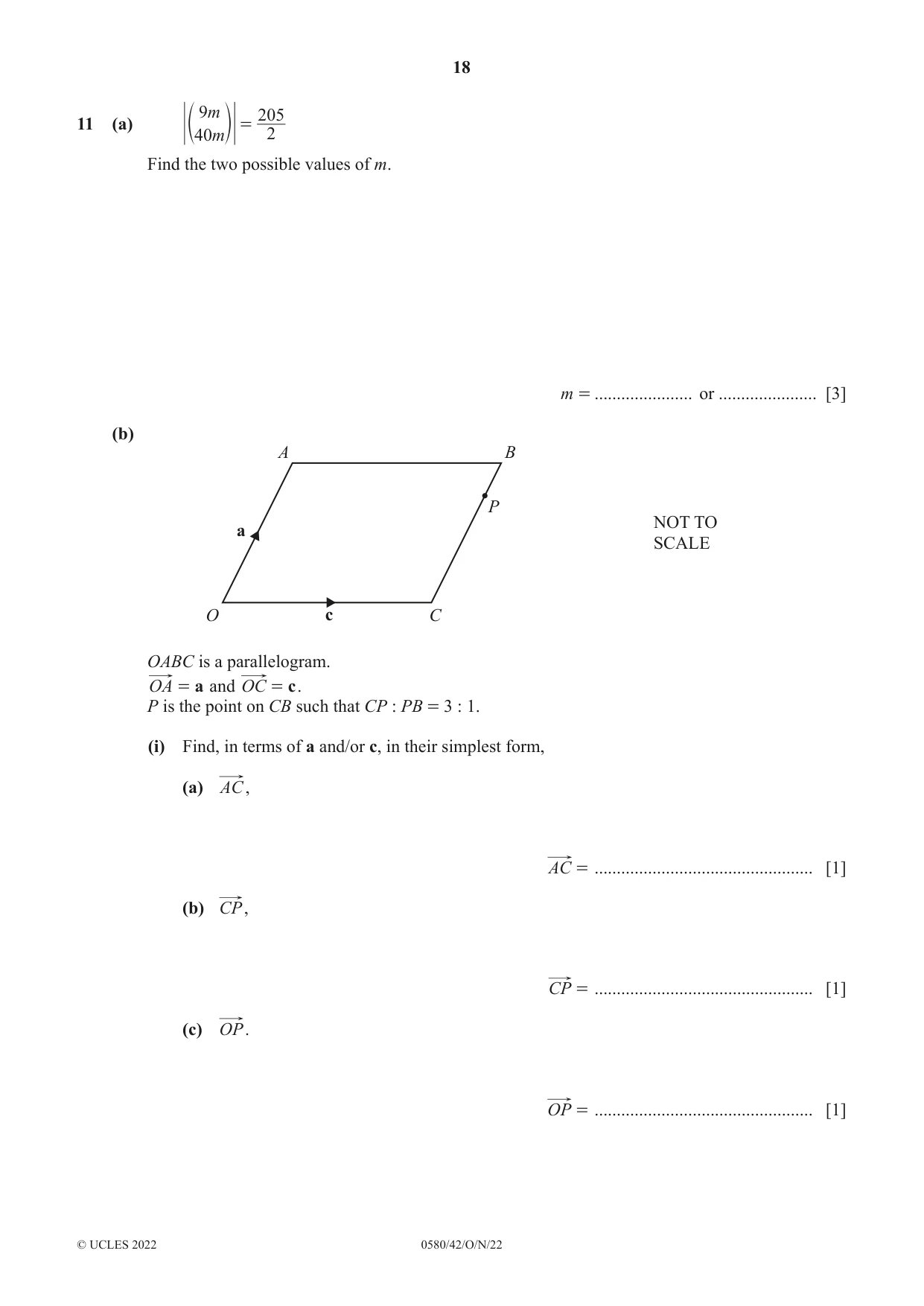 Cambridge IGCSE Mathematics 0580 2022 Oct/Nov Paper 4 · Variant 2 question paper, page 18 of 20