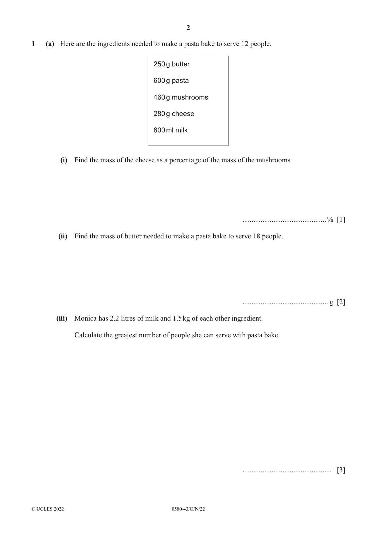 Cambridge IGCSE Mathematics 0580 2022 Oct/Nov Paper 4 · Variant 3 question paper, page 2 of 20
