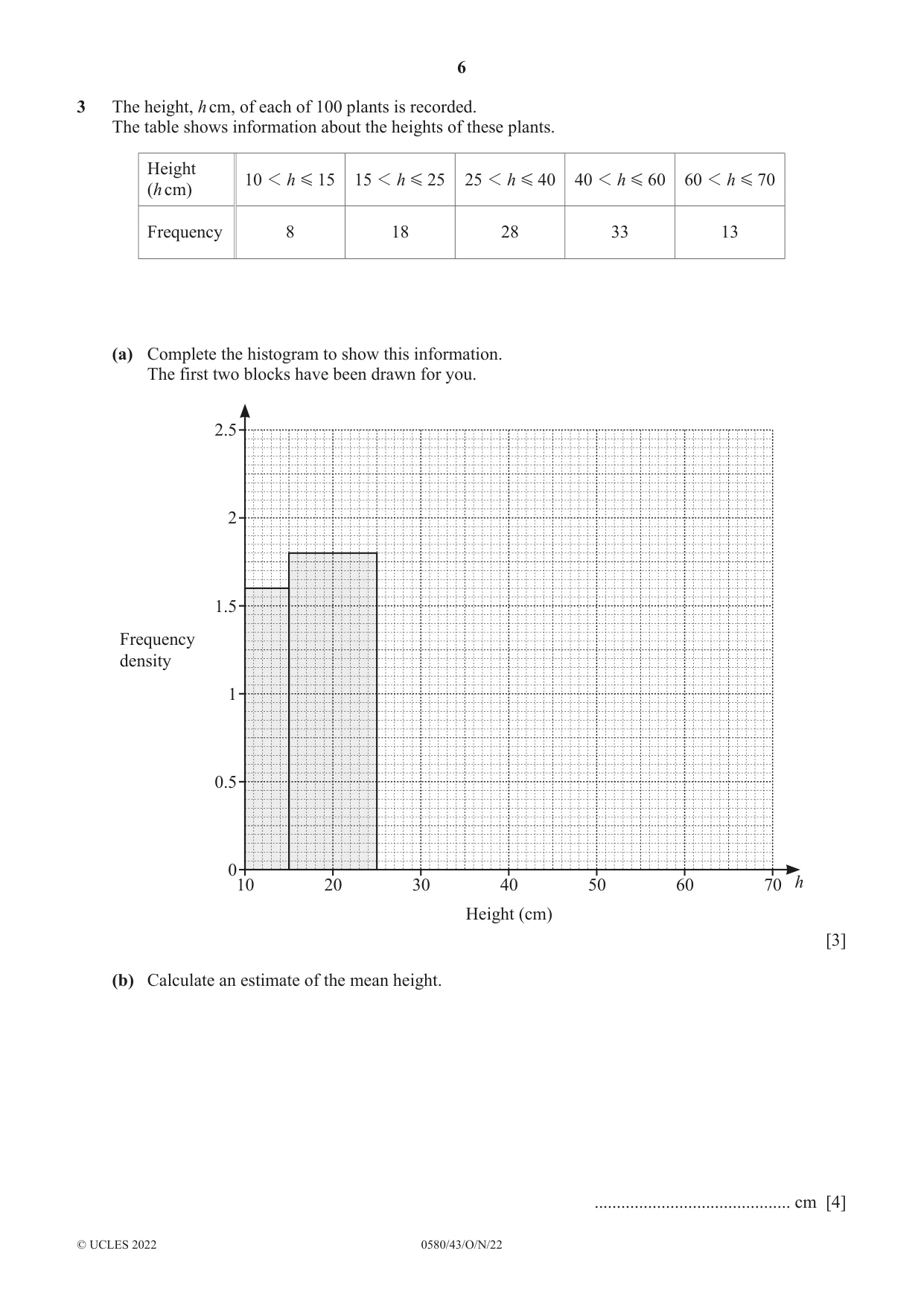 Cambridge IGCSE Mathematics 0580 2022 Oct/Nov Paper 4 · Variant 3 question paper, page 6 of 20
