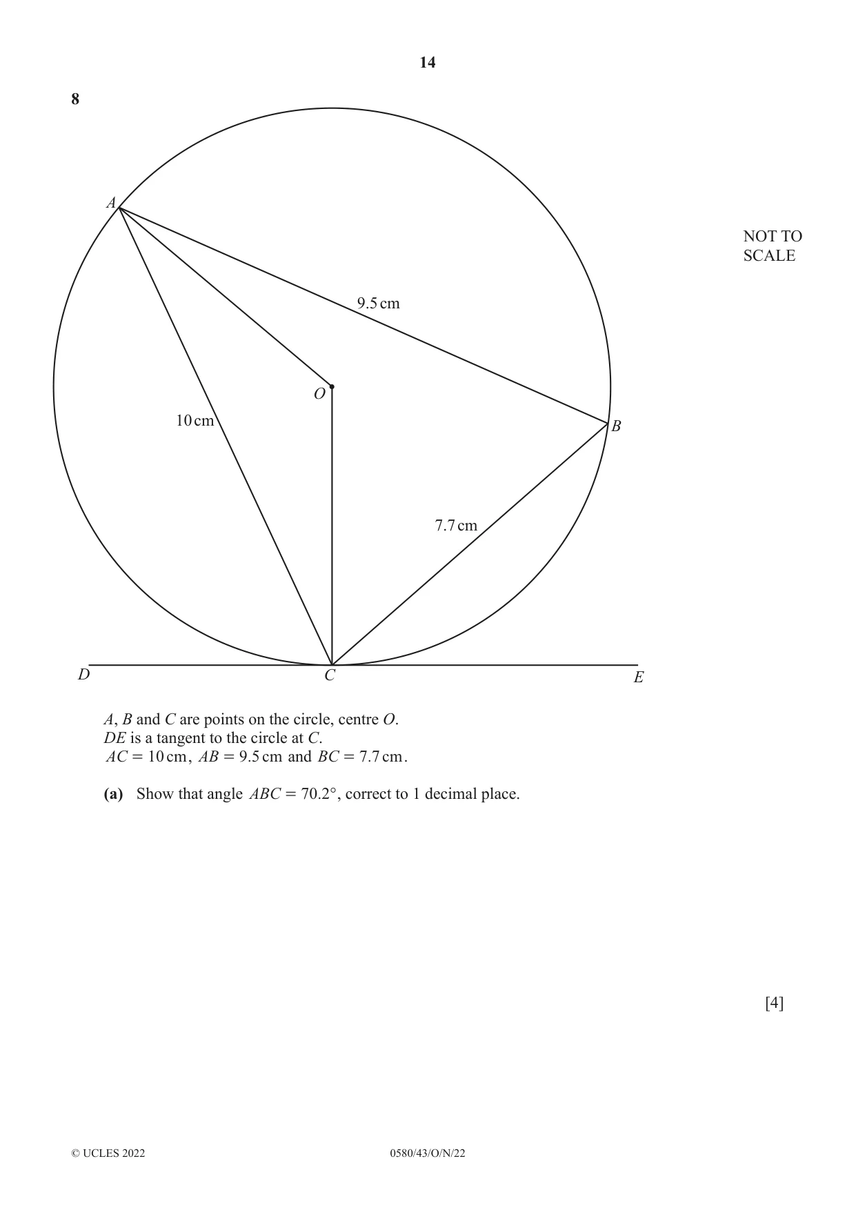 Cambridge IGCSE Mathematics 0580 2022 Oct/Nov Paper 4 · Variant 3 question paper, page 14 of 20