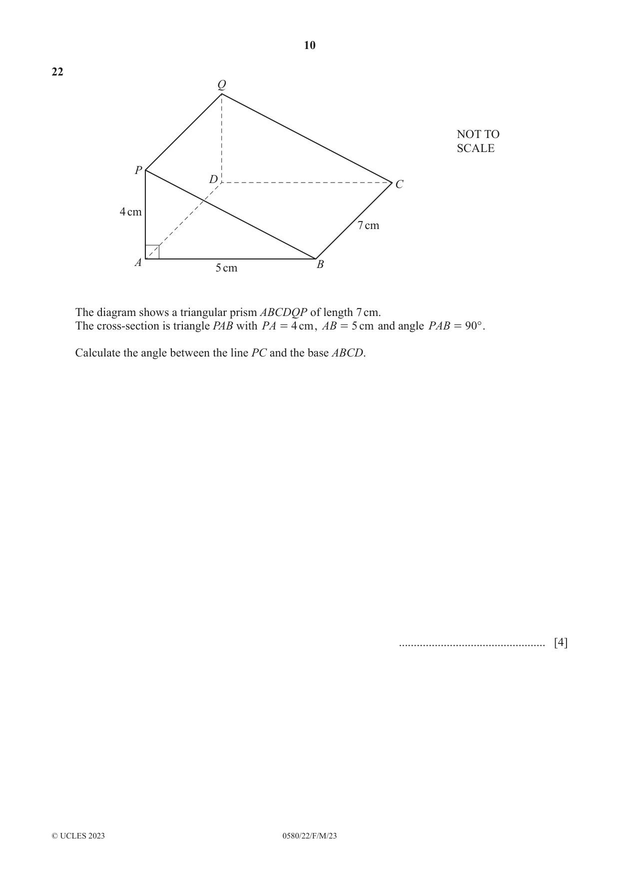 Cambridge IGCSE Mathematics 0580 2023 Feb/March Paper 2 · Variant 2 question paper, page 10 of 12