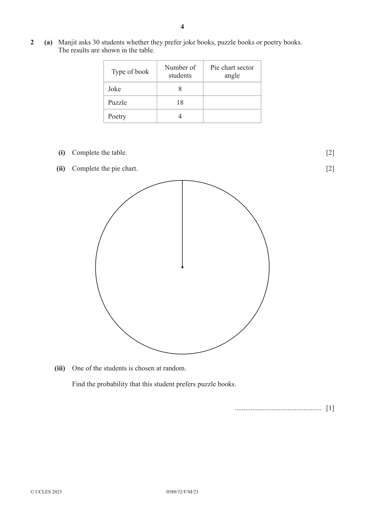 Cambridge IGCSE Mathematics 0580 2023 Feb/March Paper 3 · Variant 2 question paper, page 4 of 16