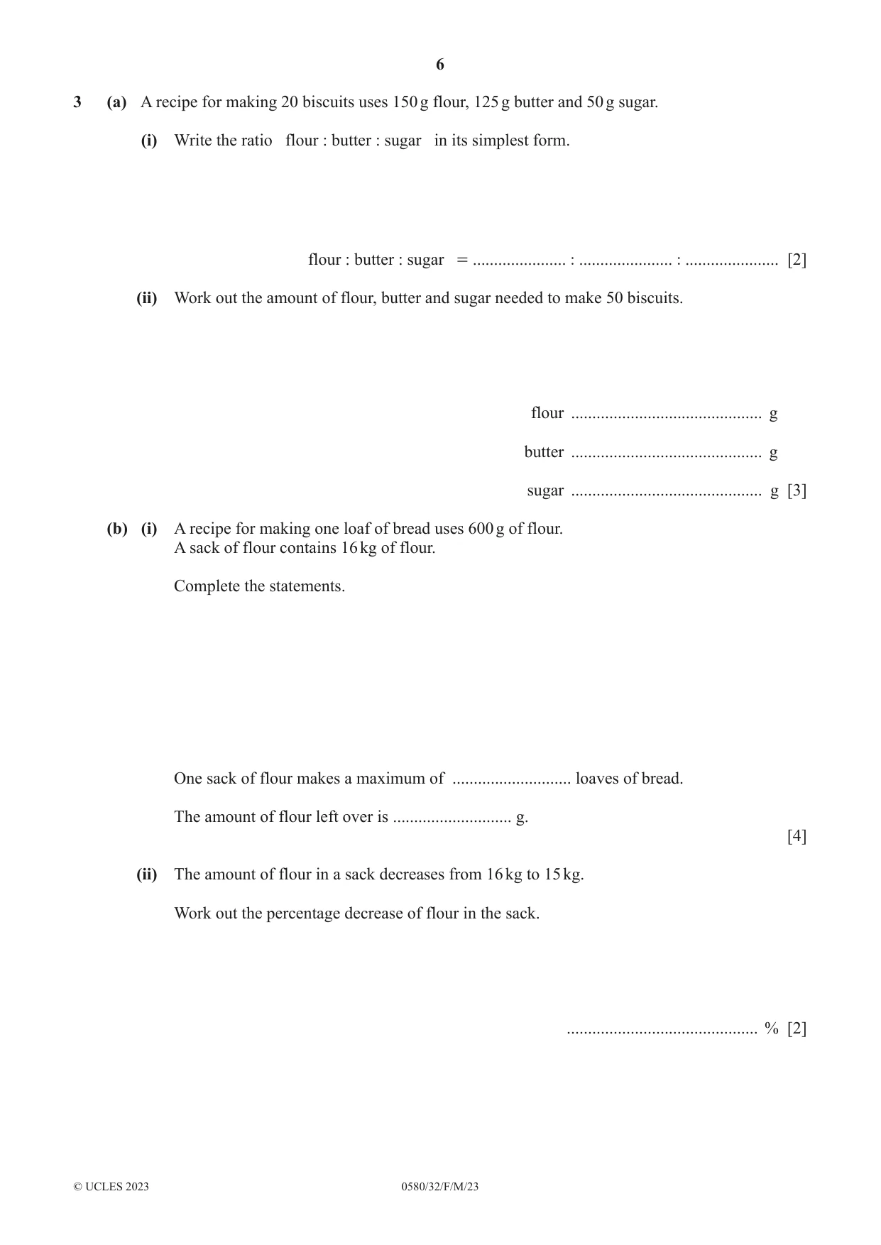 Cambridge IGCSE Mathematics 0580 2023 Feb/March Paper 3 · Variant 2 question paper, page 6 of 16