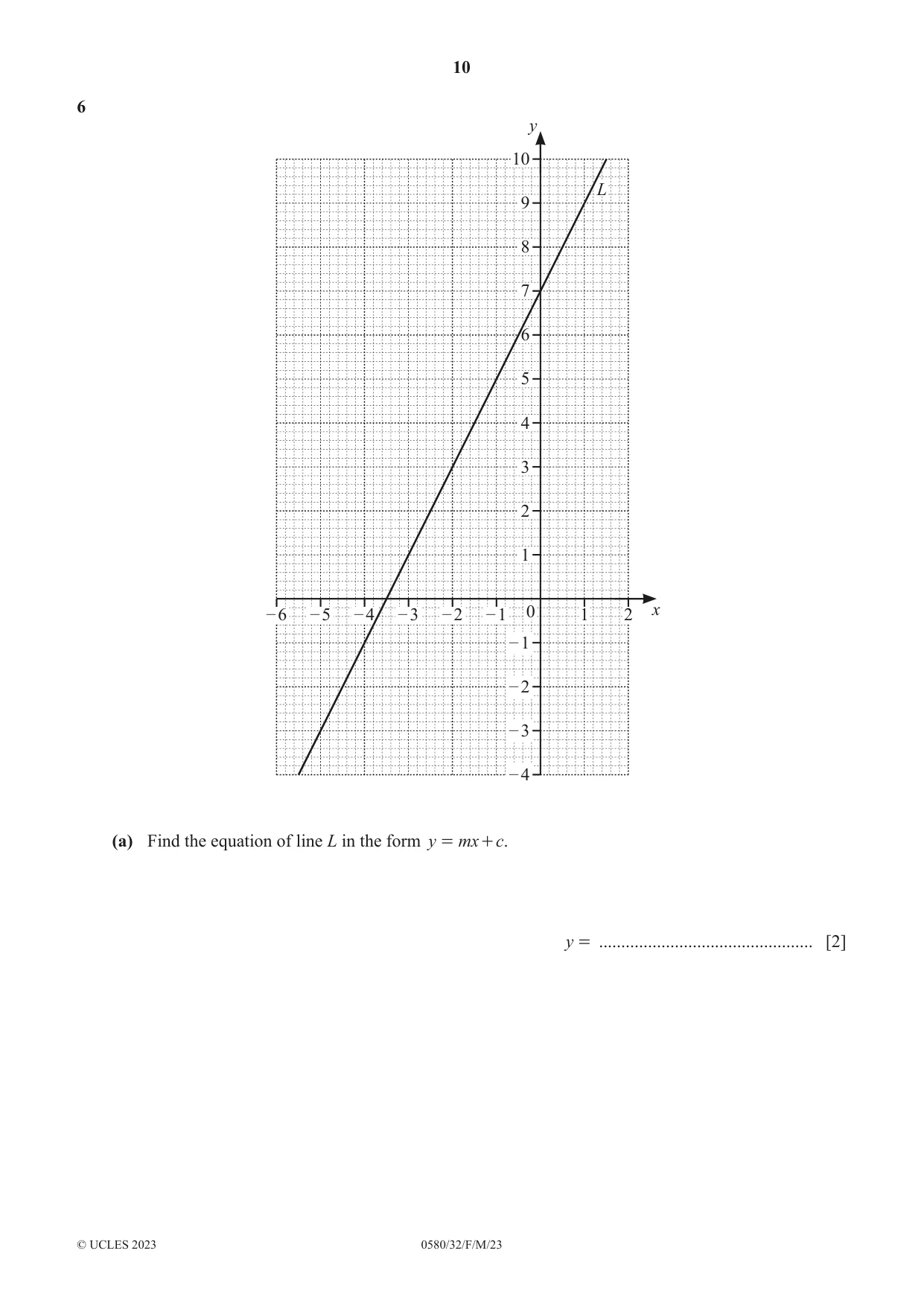 Cambridge IGCSE Mathematics 0580 2023 Feb/March Paper 3 · Variant 2 question paper, page 10 of 16