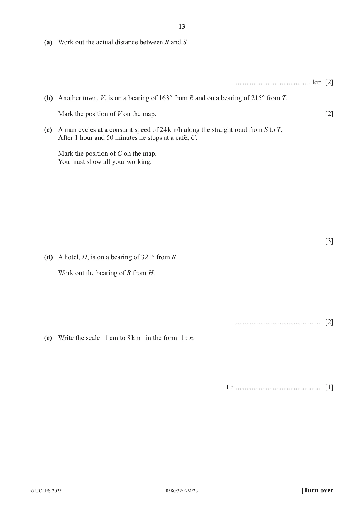 Cambridge IGCSE Mathematics 0580 2023 Feb/March Paper 3 · Variant 2 question paper, page 13 of 16