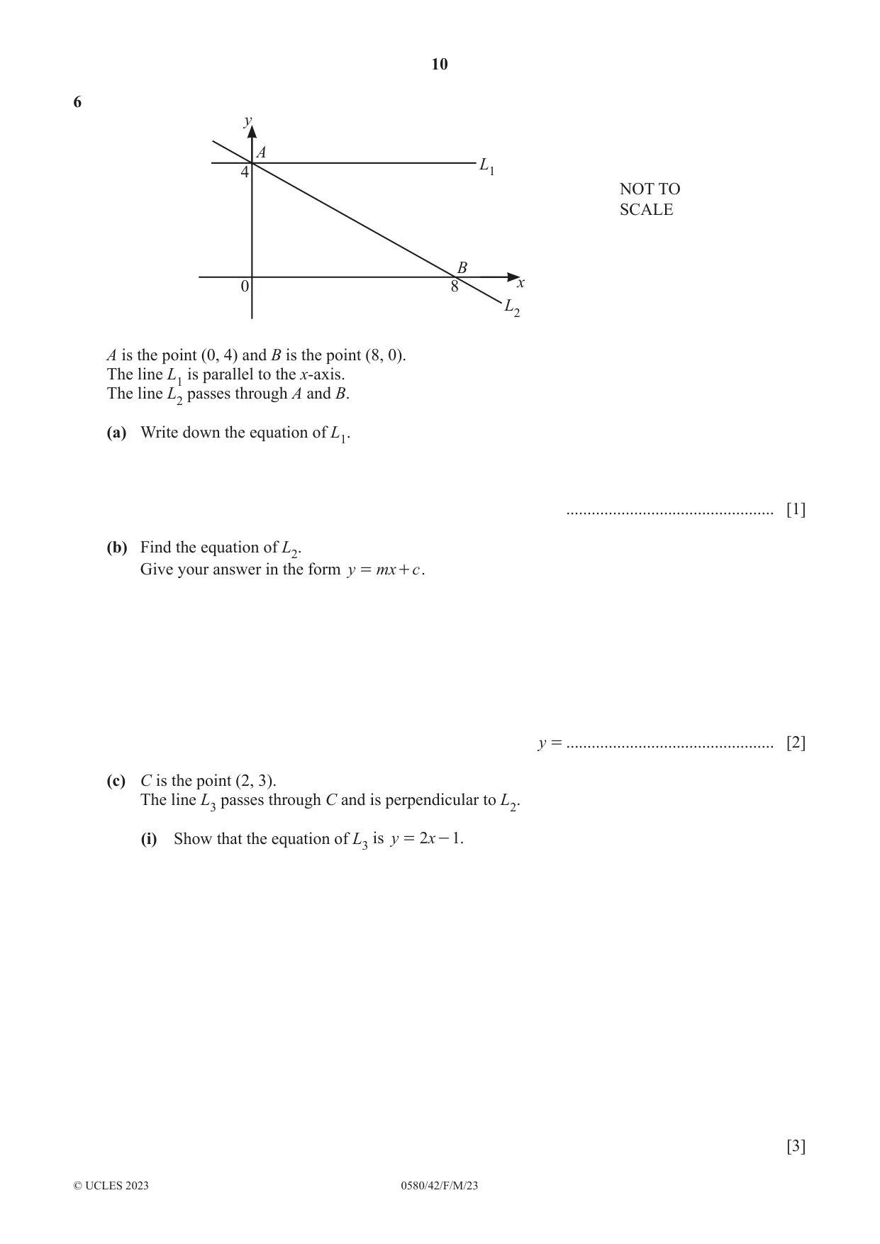 Cambridge IGCSE Mathematics 0580 2023 Feb/March Paper 4 · Variant 2 question paper, page 10 of 20