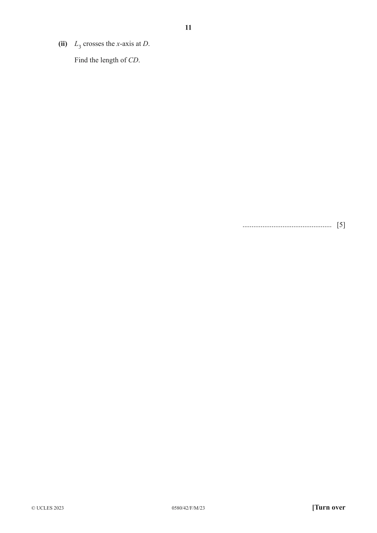 Cambridge IGCSE Mathematics 0580 2023 Feb/March Paper 4 · Variant 2 question paper, page 11 of 20