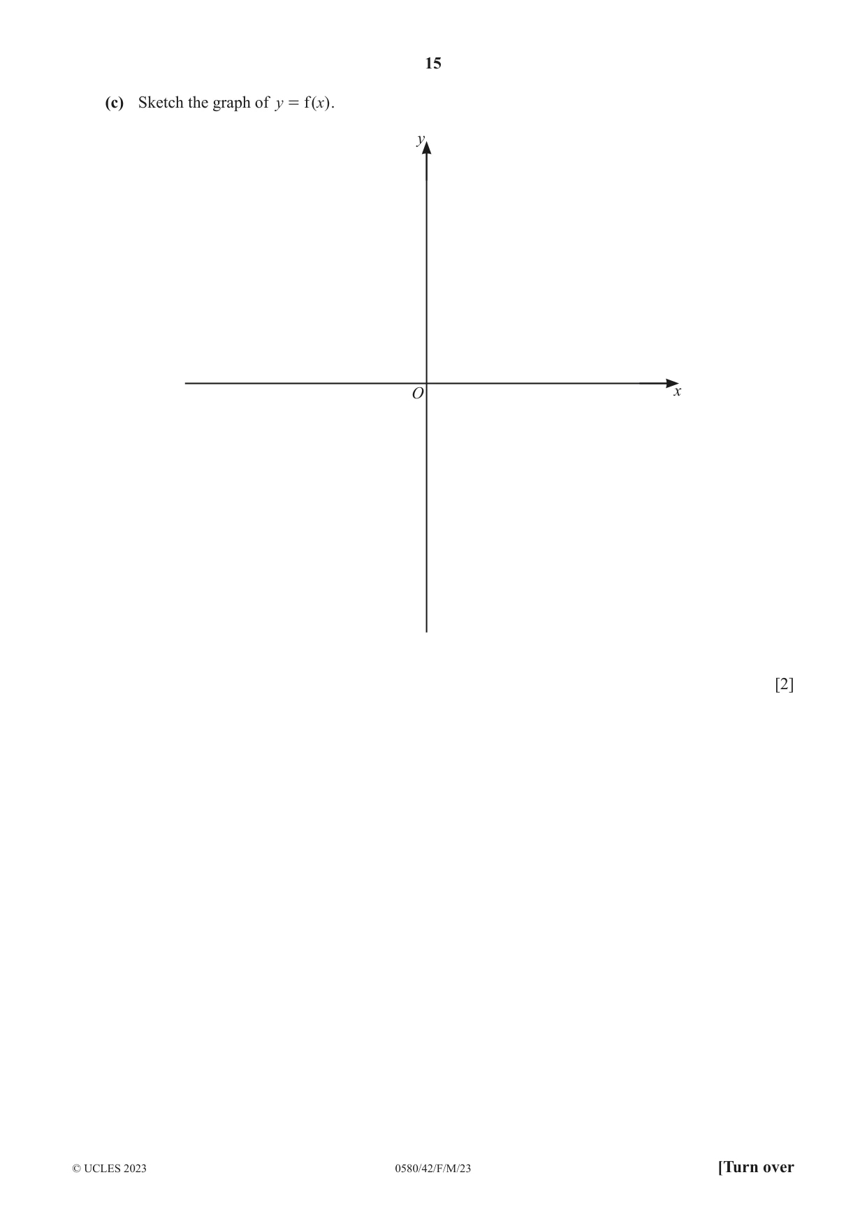 Cambridge IGCSE Mathematics 0580 2023 Feb/March Paper 4 · Variant 2 question paper, page 15 of 20