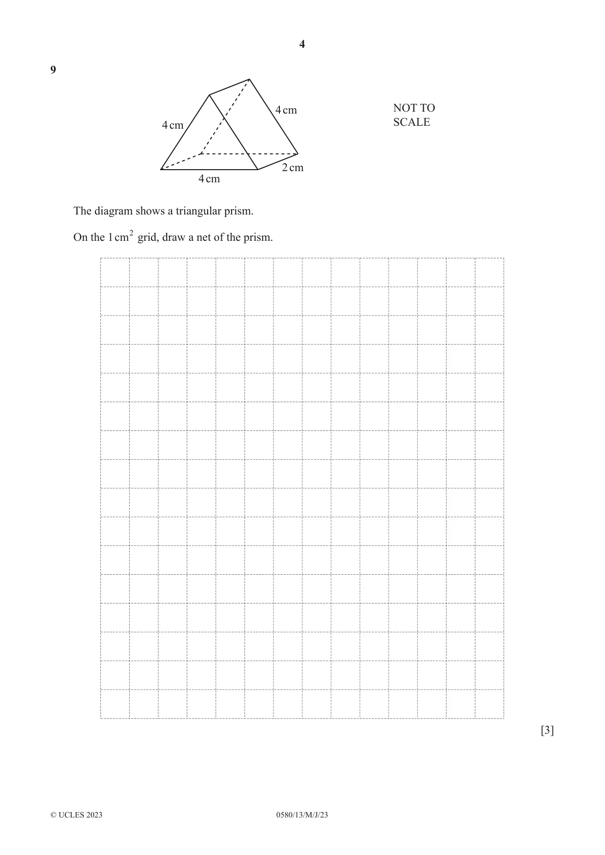 Cambridge IGCSE Mathematics 0580 2023 May/June Paper 1 · Variant 3 question paper, page 4 of 12