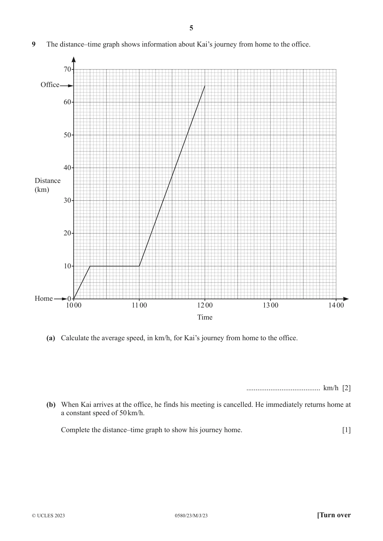 Cambridge IGCSE Mathematics 0580 2023 May/June Paper 2 · Variant 3 question paper, page 5 of 12