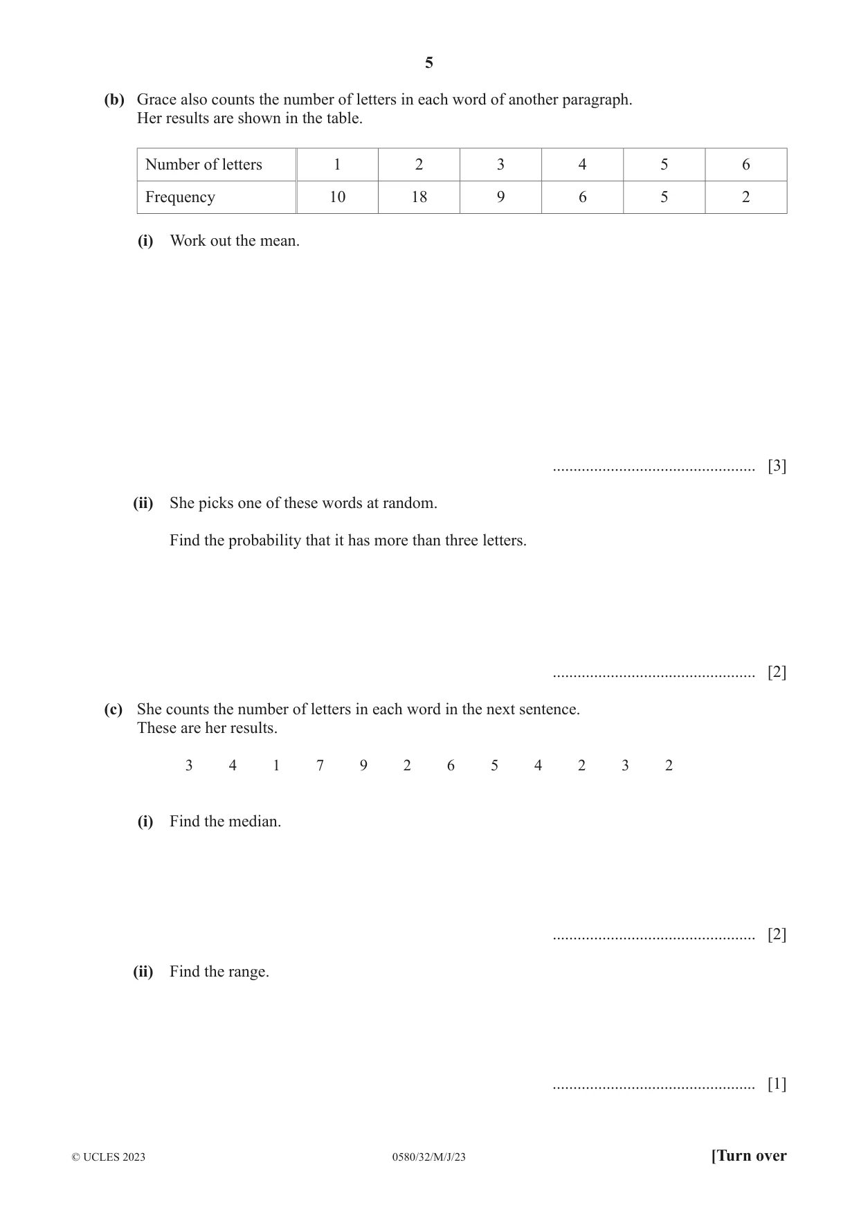 Cambridge IGCSE Mathematics 0580 2023 May/June Paper 3 · Variant 2 question paper, page 5 of 20