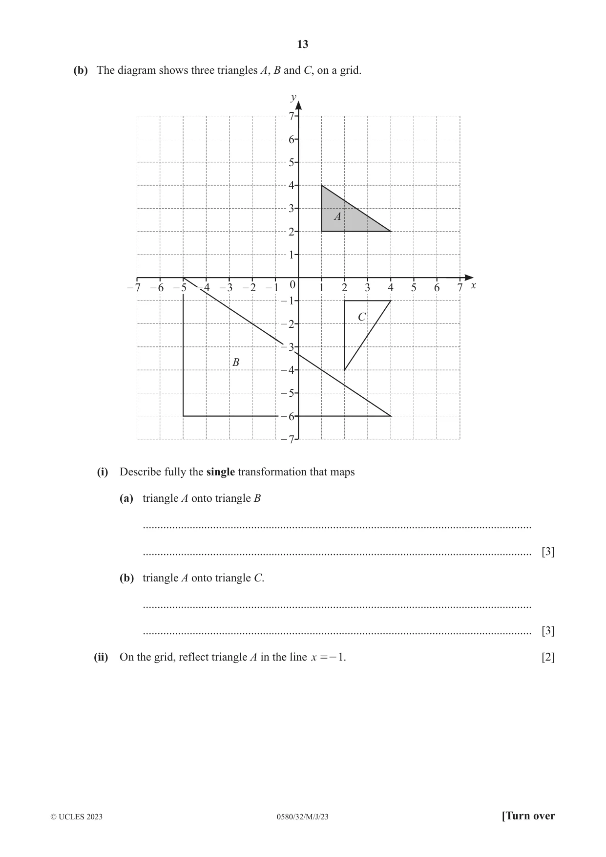 Cambridge IGCSE Mathematics 0580 2023 May/June Paper 3 · Variant 2 question paper, page 13 of 20